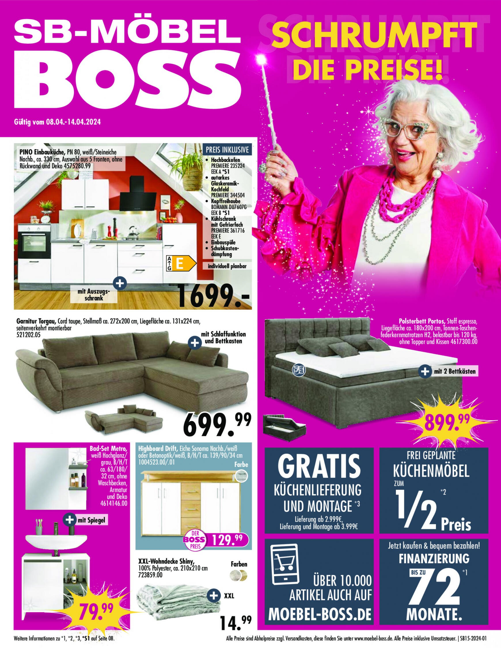 moebel-boss - Flyer SB Möbel BOSS aktuell 08.04. - 14.04. - page: 1