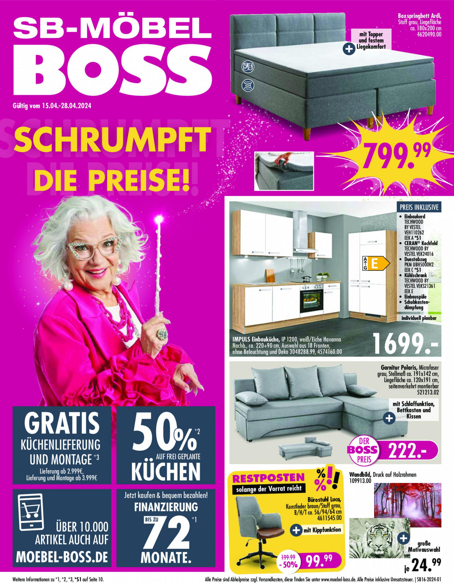 moebel-boss - Flyer SB Möbel BOSS aktuell 15.04. - 28.04. - page: 1