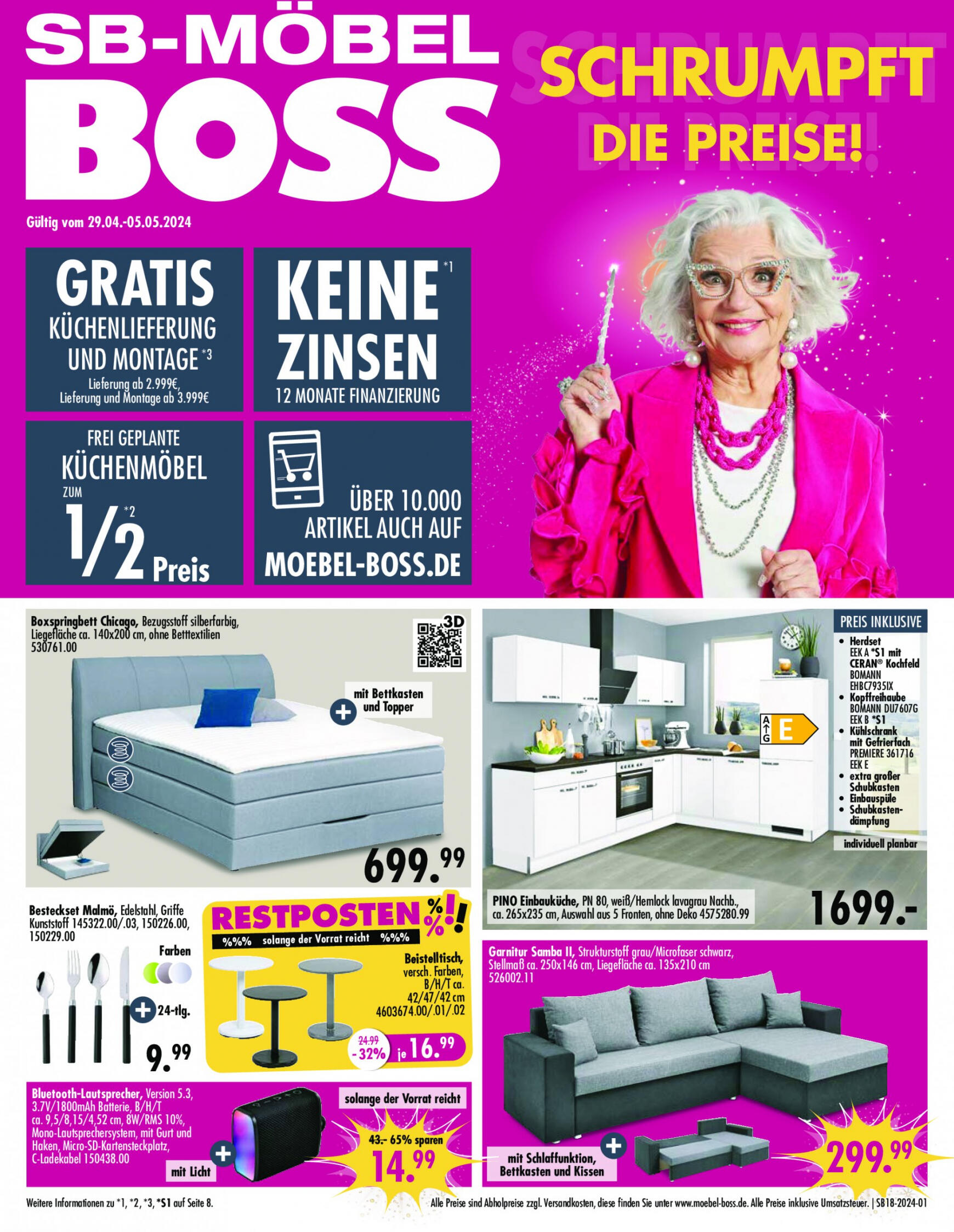 moebel-boss - Flyer SB Möbel BOSS aktuell 29.04. - 05.05. - page: 1