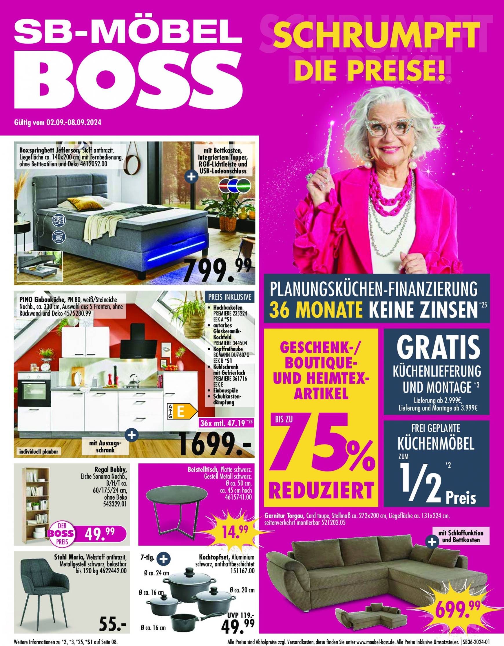 moebel-boss - SB Möbel BOSS-Prospekt gültig ab 02.09. - 08.09.