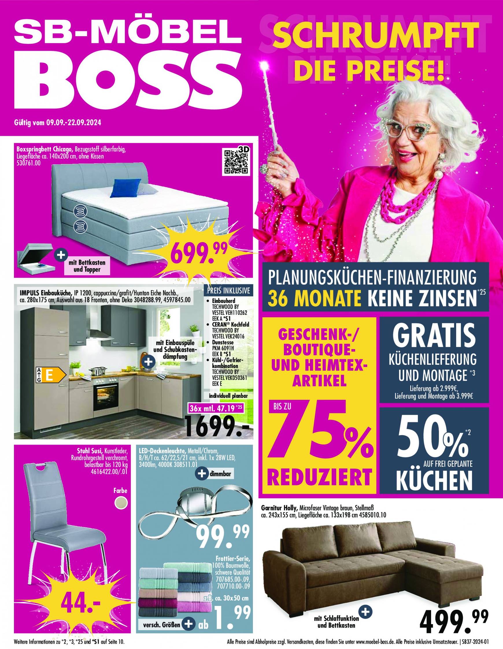 moebel-boss - SB Möbel BOSS-Prospekt gültig ab 09.09. - 22.09. - page: 1