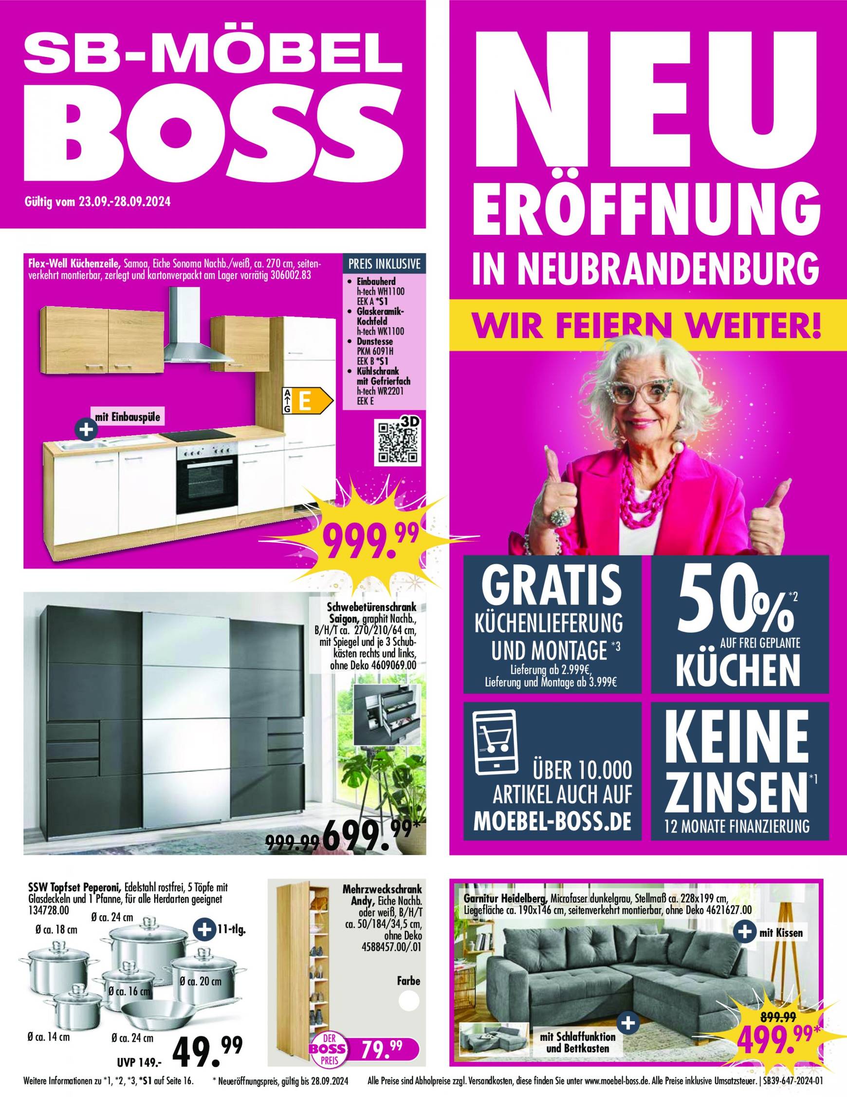 moebel-boss - SB Möbel BOSS-Prospekt gültig ab 23.09. - 28.09. - page: 1