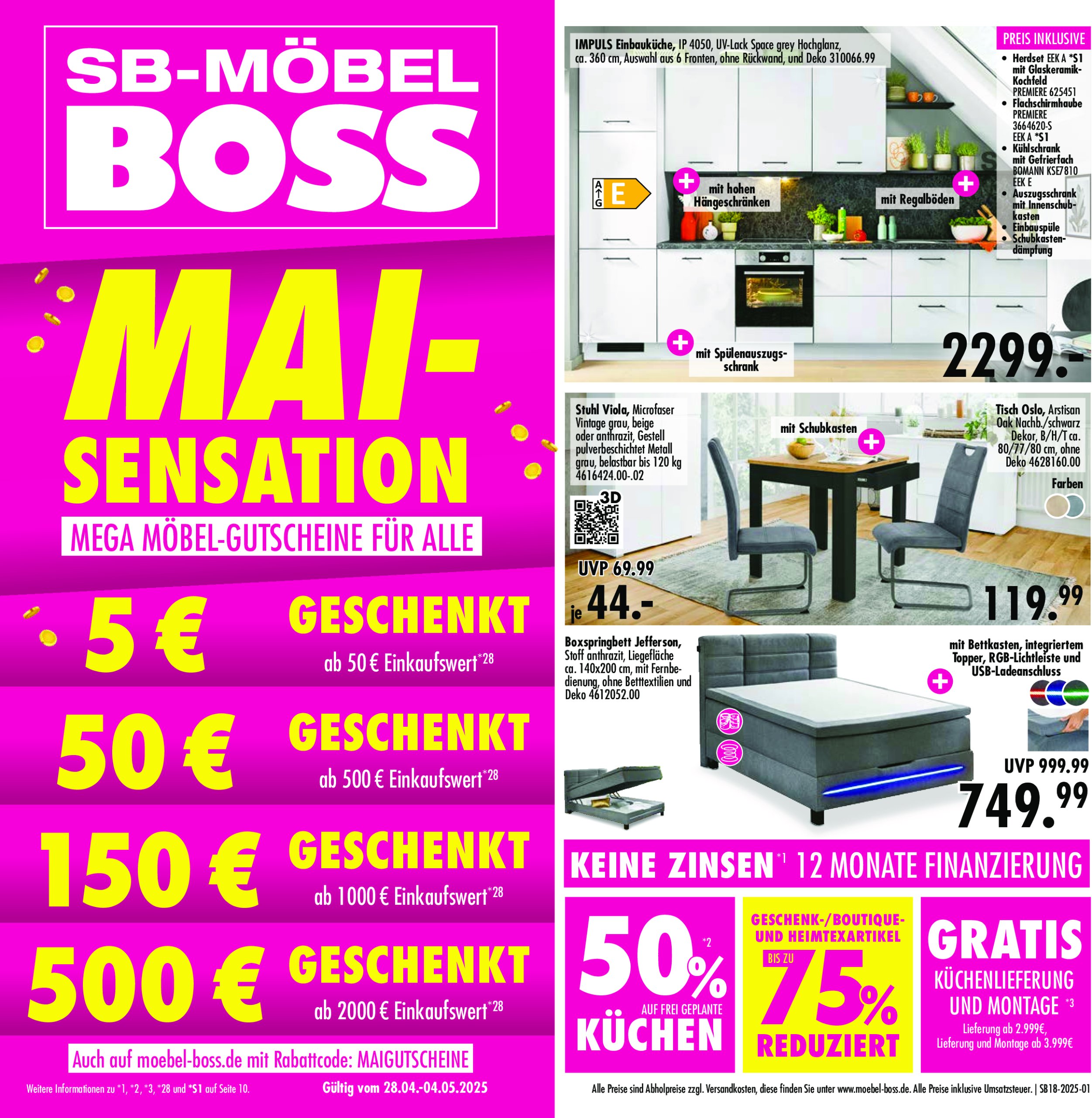 moebel-boss - SB Möbel BOSS-Prospekt gültig von 28.04. bis 04.05. - page: 1