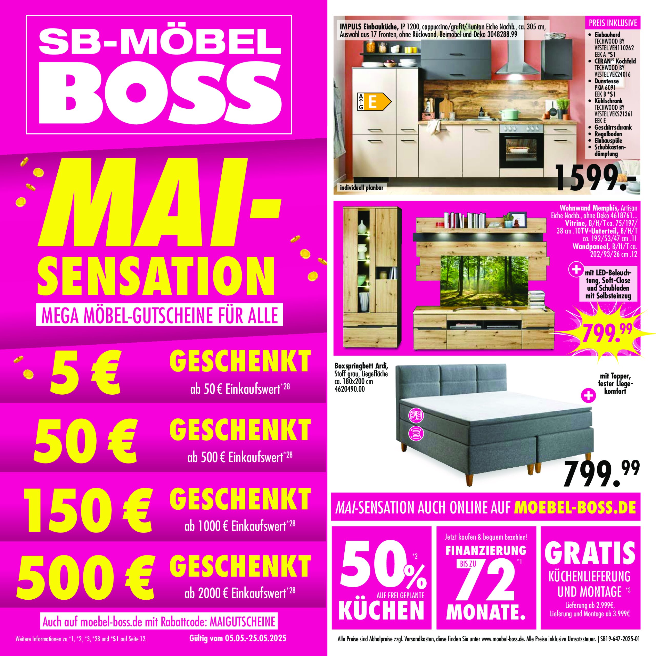 moebel-boss - SB Möbel BOSS - Neubrandenburg-Prospekt gültig von 05.05. bis 25.05. - page: 1