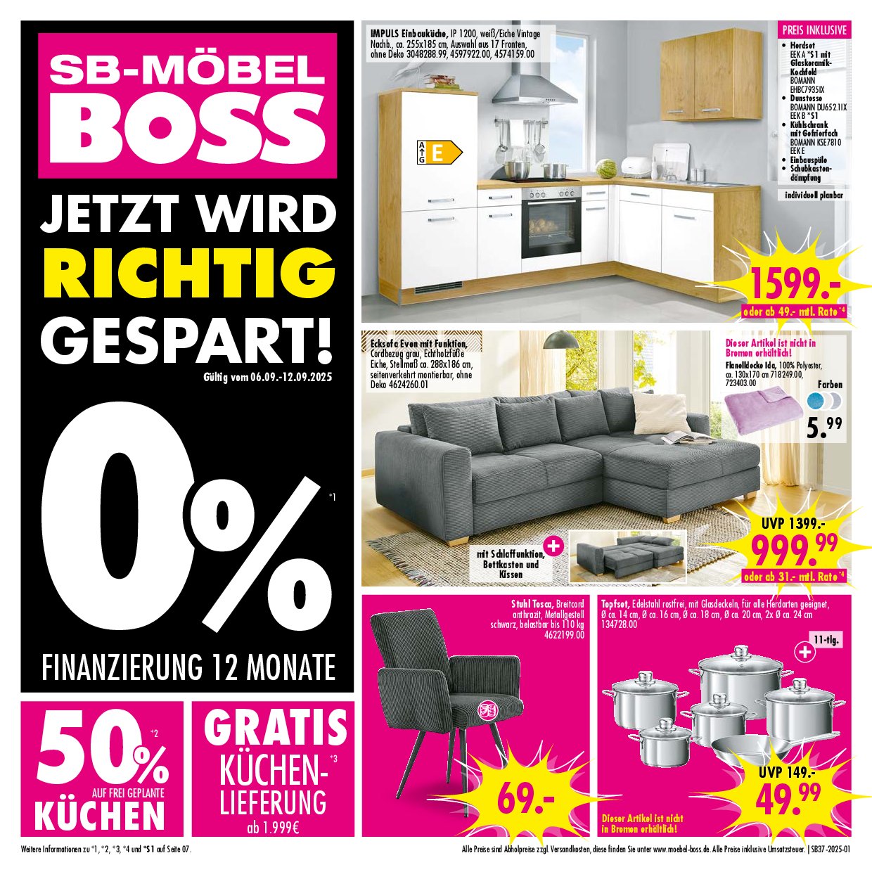 moebel-boss - SB Möbel BOSS-Prospekt gültig vom 06.09. bis 12.09.