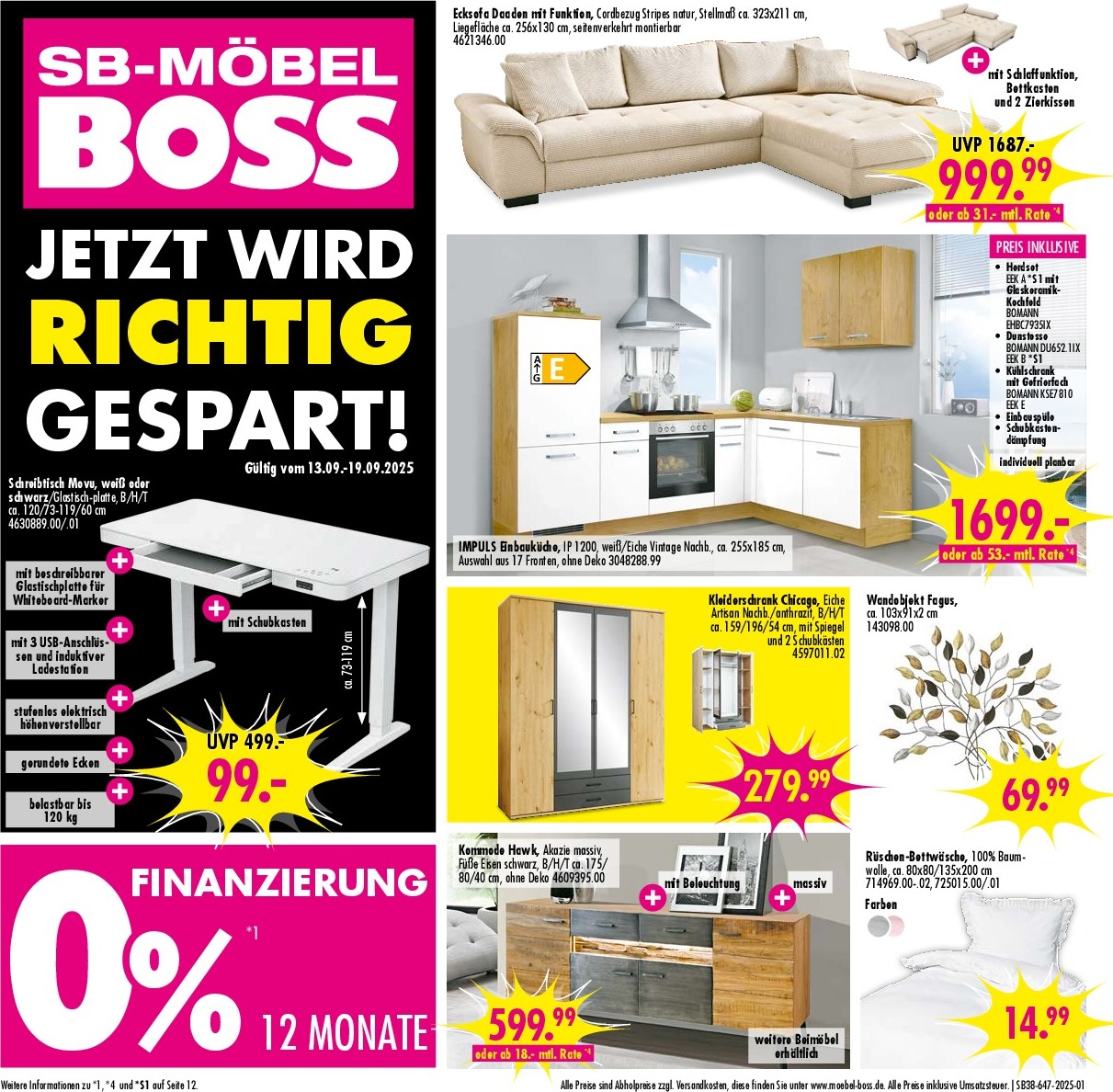 moebel-boss - SB Möbel BOSS - Neubrandenburg-Prospekt gültig vom 13.09. bis 19.09.