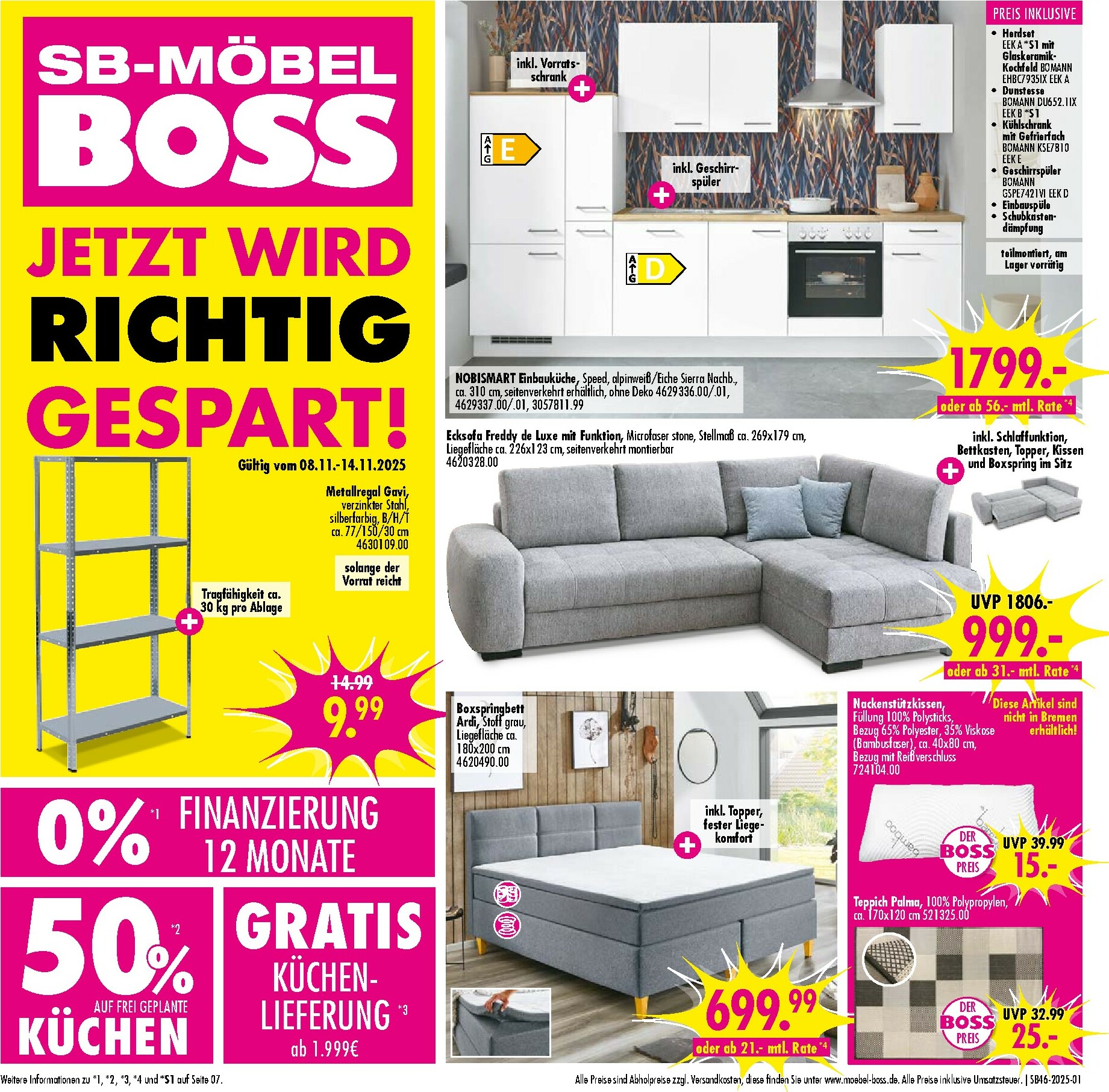 moebel-boss - SB Möbel BOSS-Prospekt gültig vom 08.11. bis 14.11. - page: 1