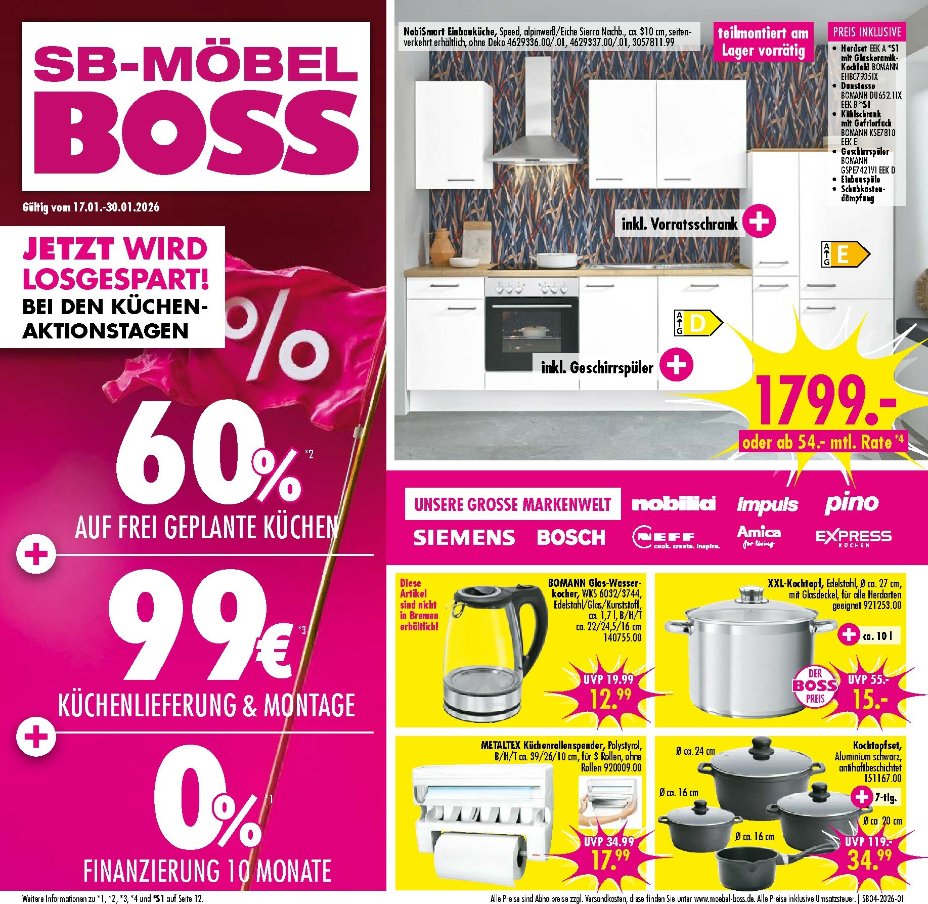 moebel-boss - SB Möbel BOSS-Prospekt gültig vom 17.01. bis 30.01. - page: 1