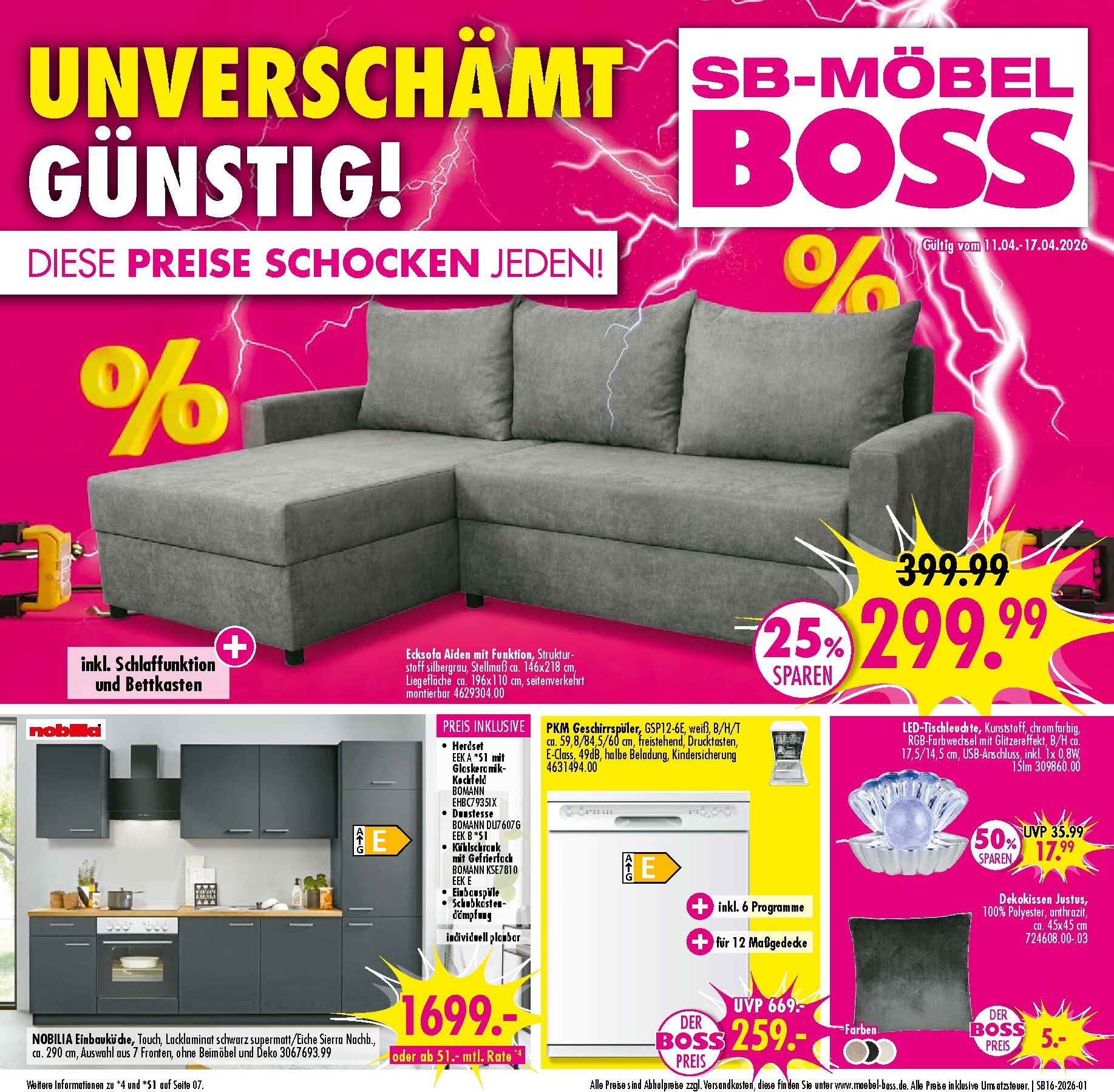 moebel-boss - SB Möbel BOSS Prospekt – von Samstag 11.04.2026 bis Freitag 17.04.2026 - page: 1