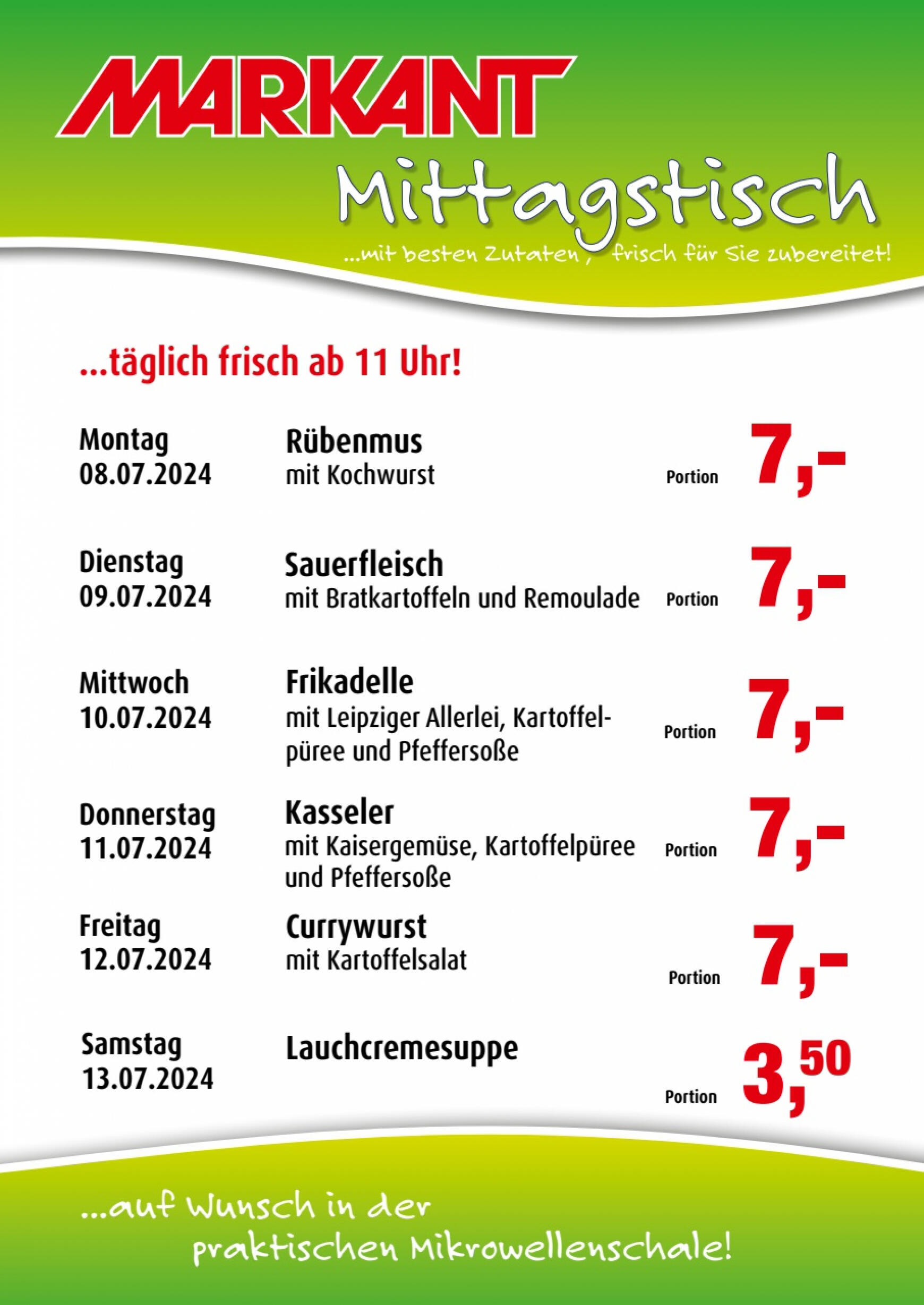 markant-freu-dich-drauf - Flyer Markant Freu Dich Drauf - Mittagstisch aktuell 08.07. - 13.07. - page: 1