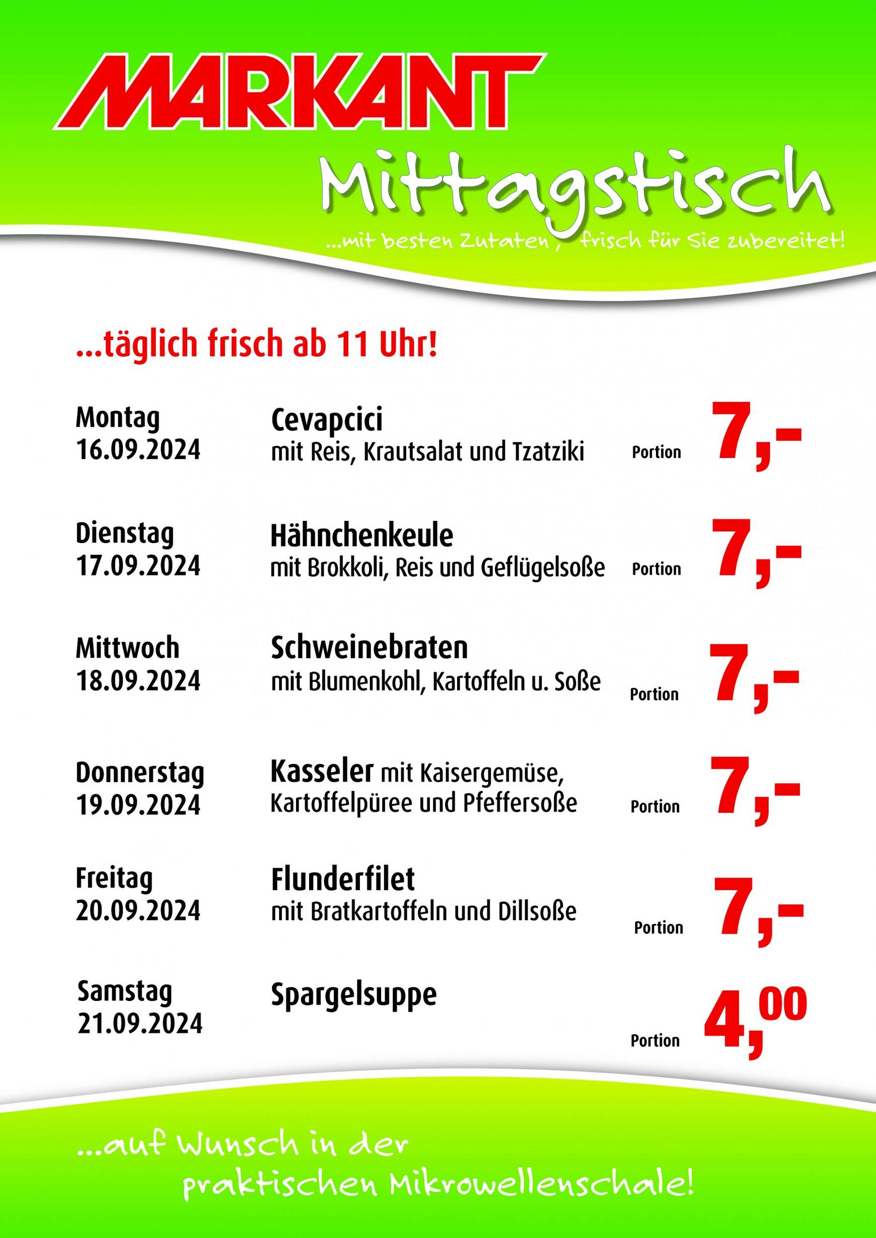 markant-freu-dich-drauf - Markant Freu Dich Drauf - Mittagstisch-Prospekt gültig ab 16.09. - 21.09. - page: 1