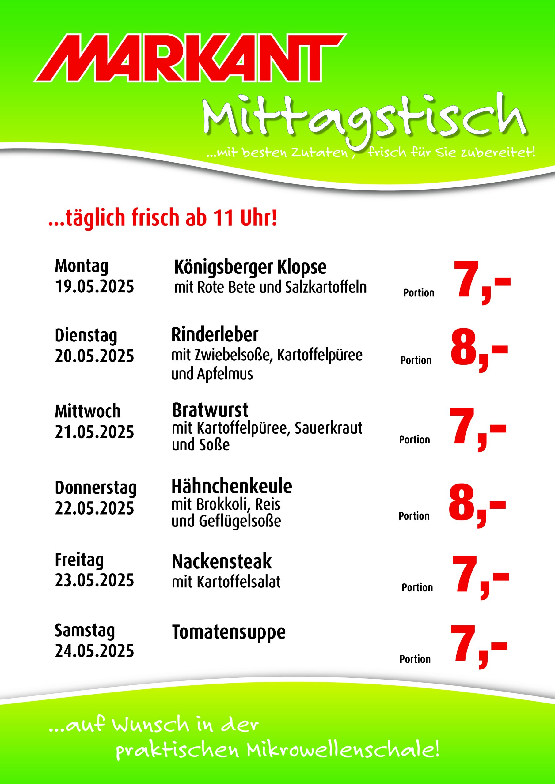 markant-freu-dich-drauf - Markant Freu Dich Drauf - Mittagstisch-Prospekt gültig von 19.05. bis 24.05.
