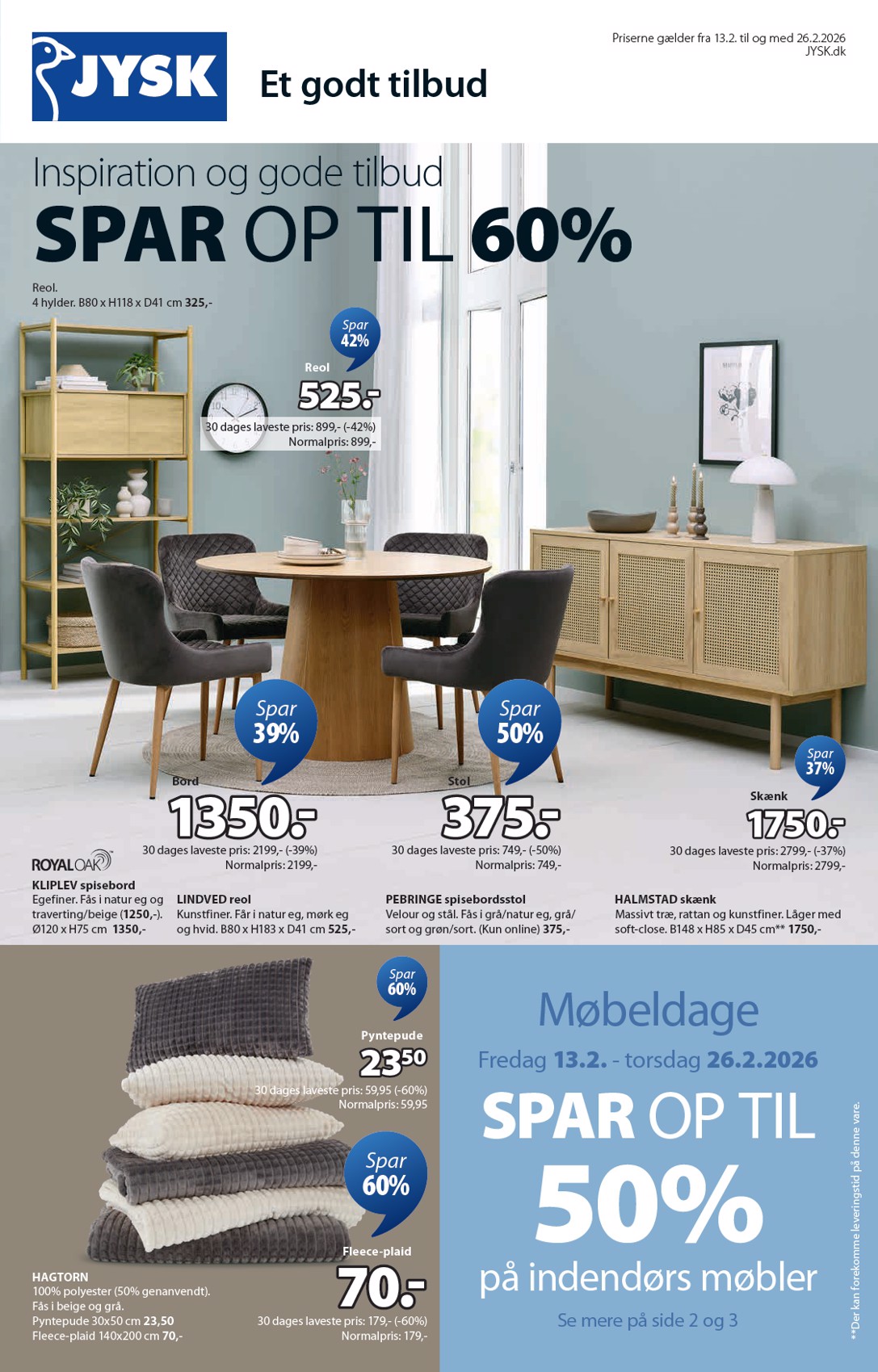 jysk - JYSK tilbudsavis gyldig fra 13.02.2026 til 26.02.2026 - page: 1