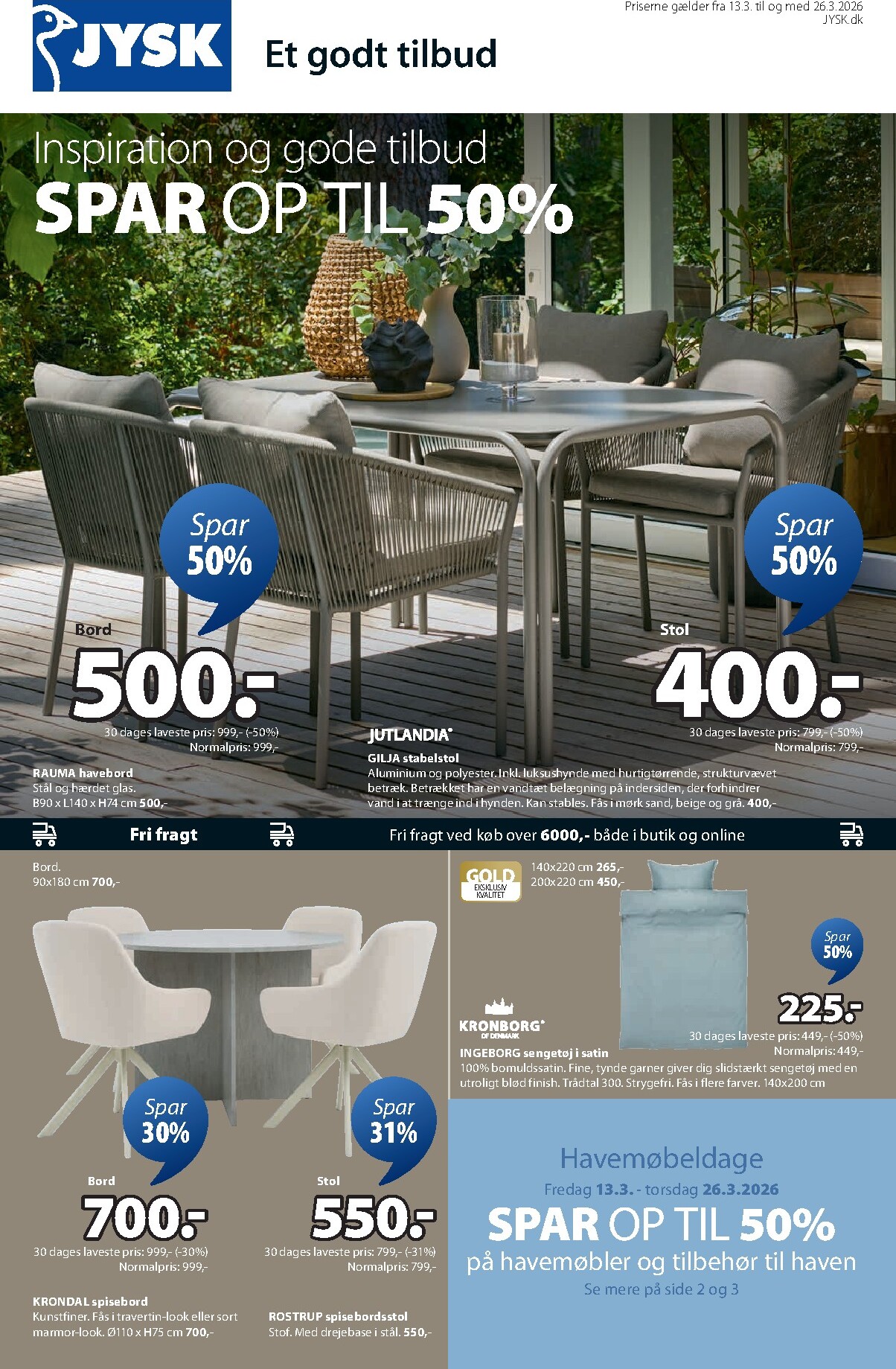 jysk - JYSK tilbudsavis gyldig fra 13.03.2026 til 26.03.2026 - page: 1