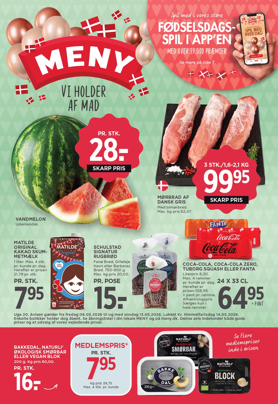 meny - Meny flyer til næste uge fra fredag 08.05.2026 til onsdag 13.05.2026