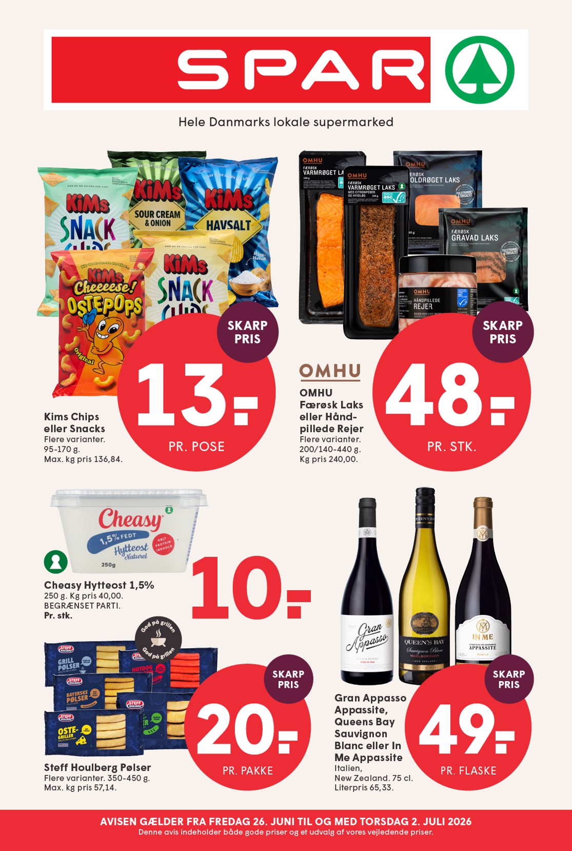 spar - Spar tilbudsavis for næste uge fra fredag, 26.06.2026 til torsdag, 02.07.2026 - page: 1