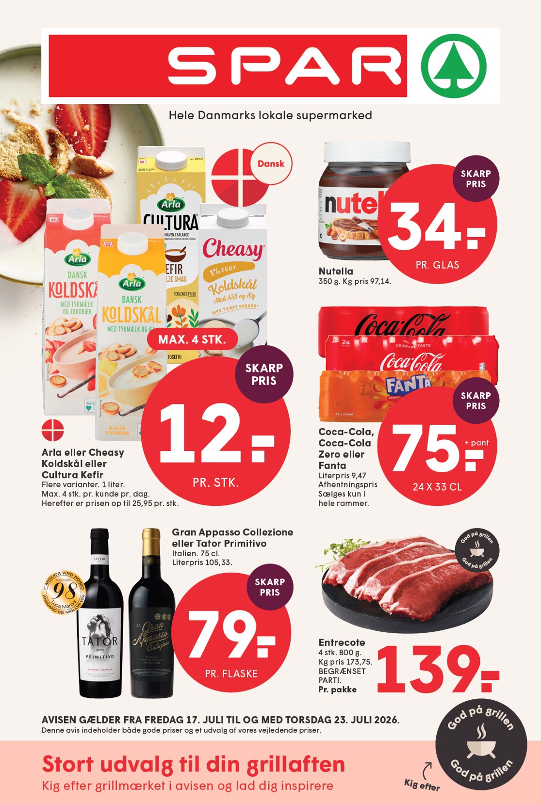 spar - Spar tilbudsavis for næste uge fra fredag, 17.07.2026 til torsdag, 23.07.2026