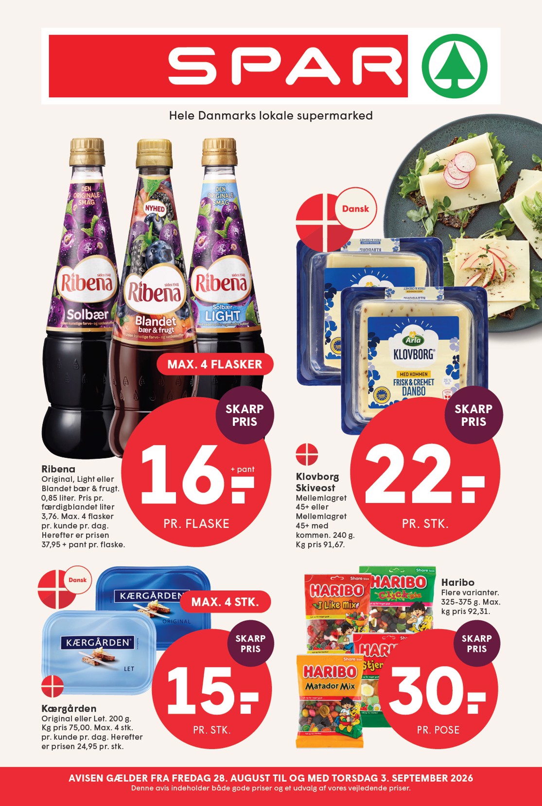 spar - Spar tilbudsavis for næste uge fra fredag, 28.08.2026 til torsdag, 03.09.2026