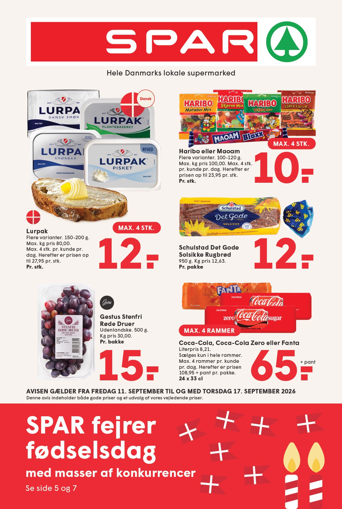 spar - Spar tilbudsavis for næste uge fra fredag, 11.09.2026 til torsdag, 17.09.2026