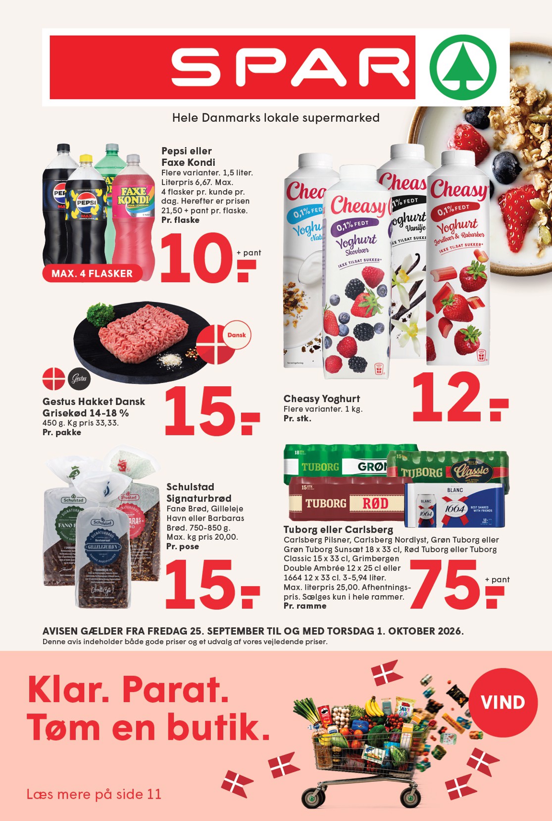 spar - Spar tilbudsavis for næste uge fra fredag, 25.09.2026 til torsdag, 01.10.2026 - page: 1