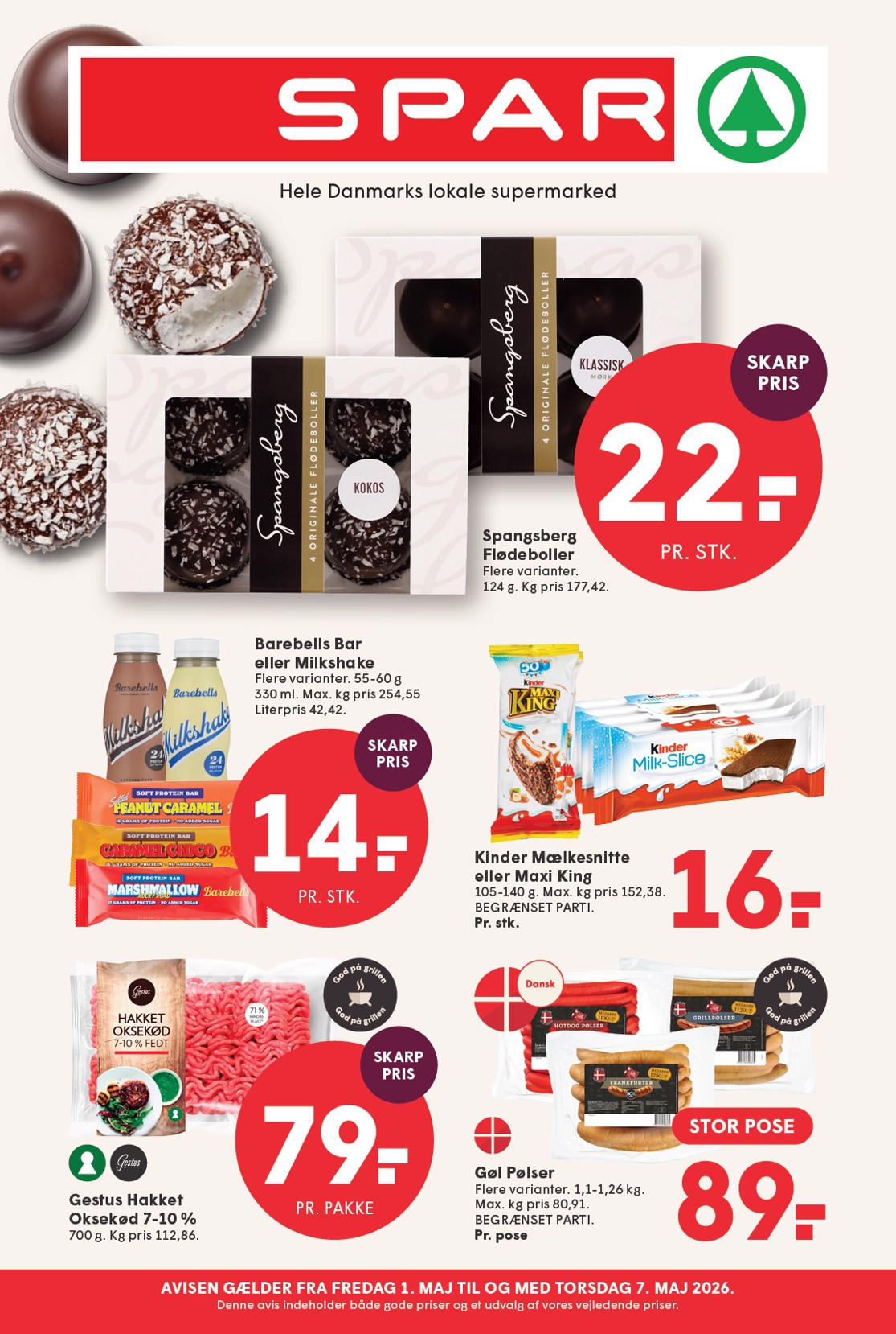 spar - Spar flyer til næste uge fra fredag 01.05.2026 til torsdag 07.05.2026 - page: 1