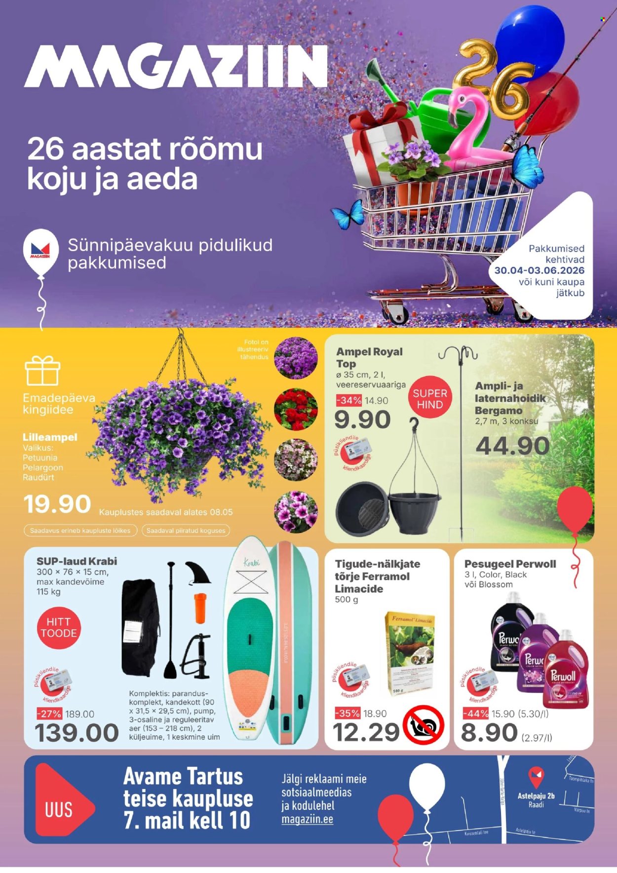 magaziin - Magaziin kliendileht - Sünnipäevakuu pidulikud pakkumised (30.04 - 3.06.2026)