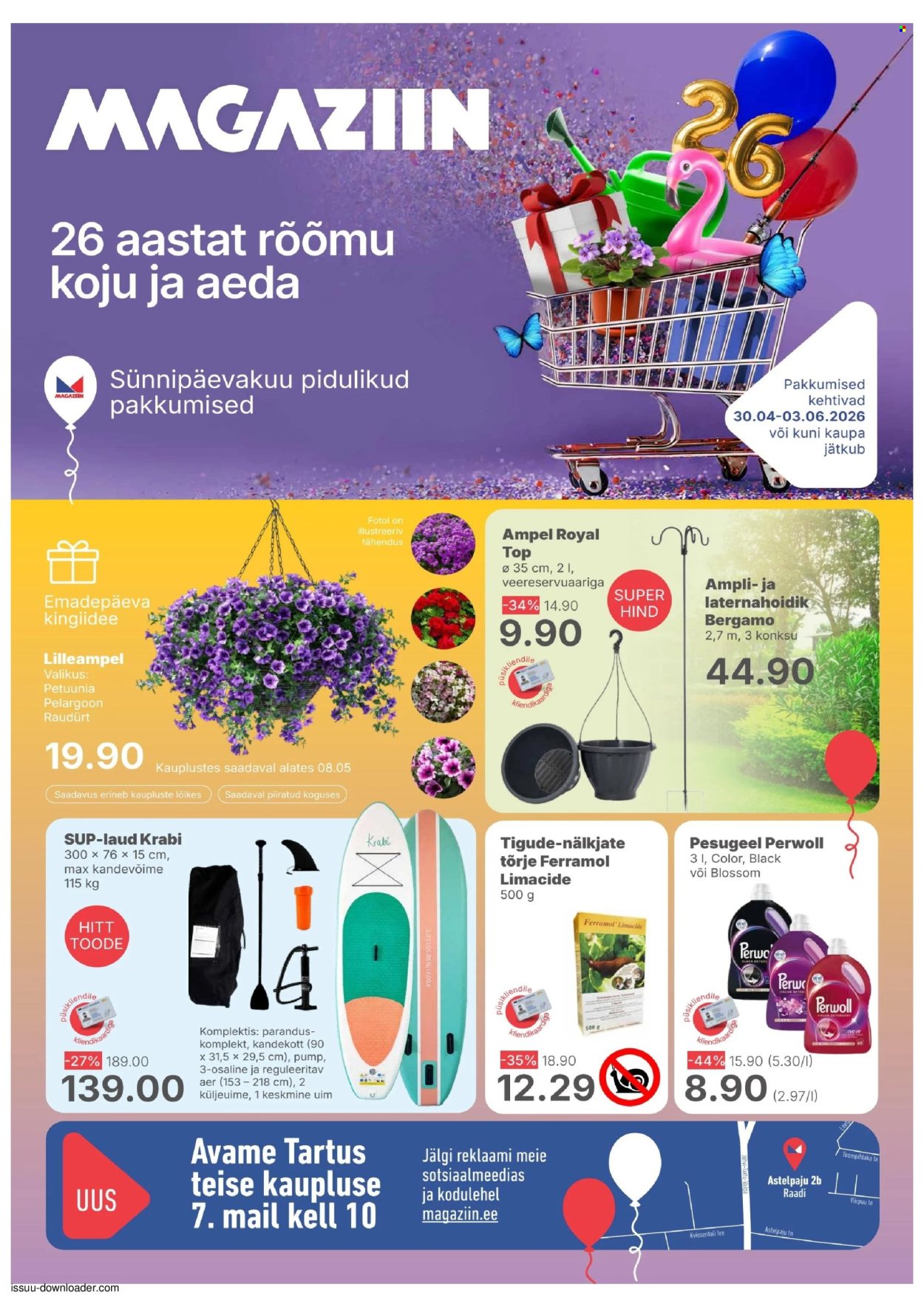 magaziin - Magaziin kliendileht - Sünnipäevakuu pidulikud pakkumised (30.04 - 3.05.2026) - page: 1