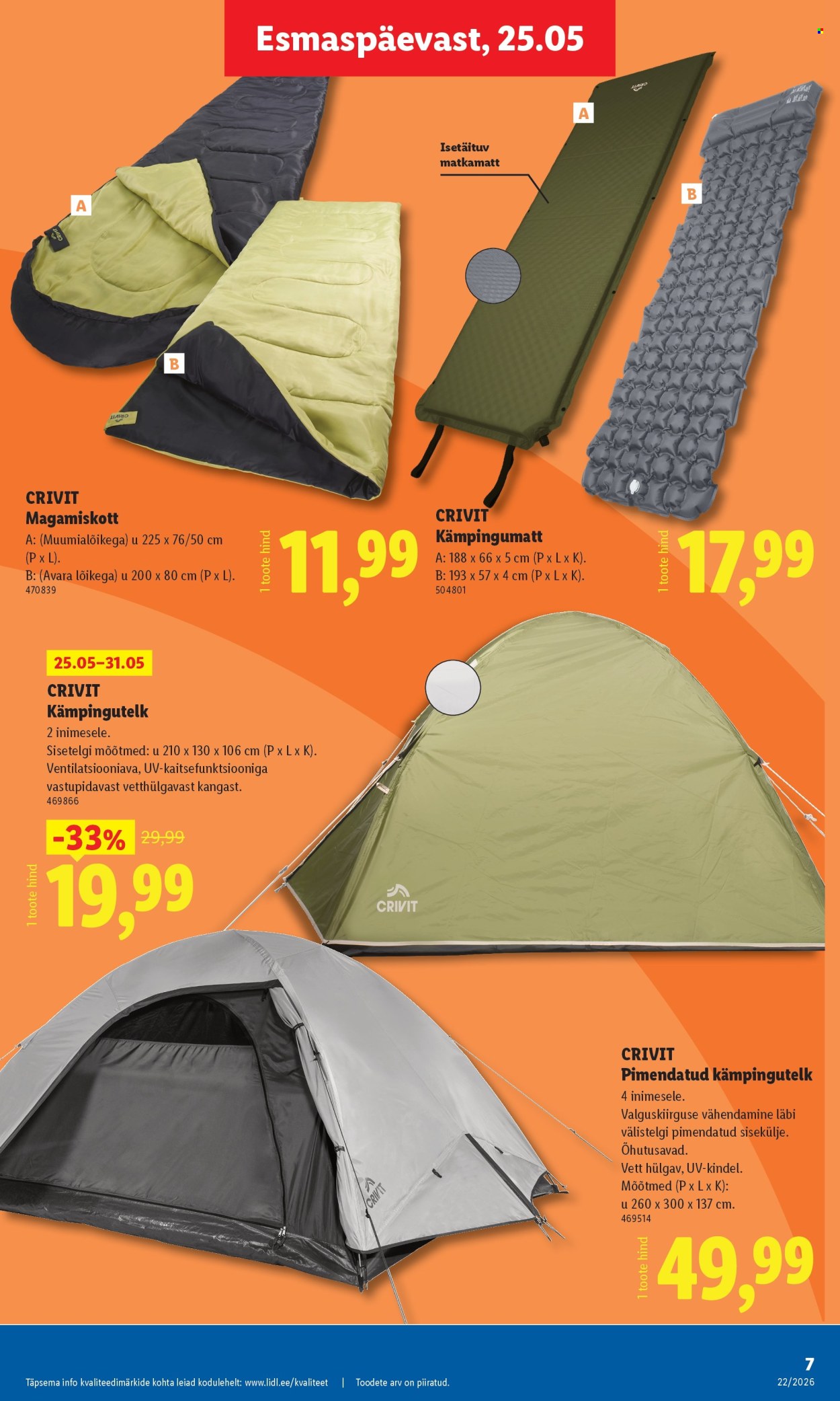 lidl - Lidl kliendileht - Tööstuskaupade pakkumised (25.05 - 31.05.2026) - page: 7