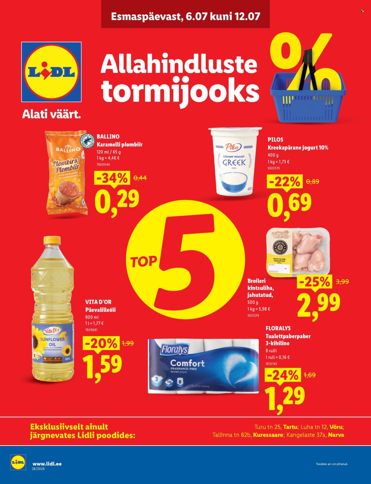 lidl - Lidl kliendileht - Allahindluste tormijooks (6.07 - 12.07.2026)