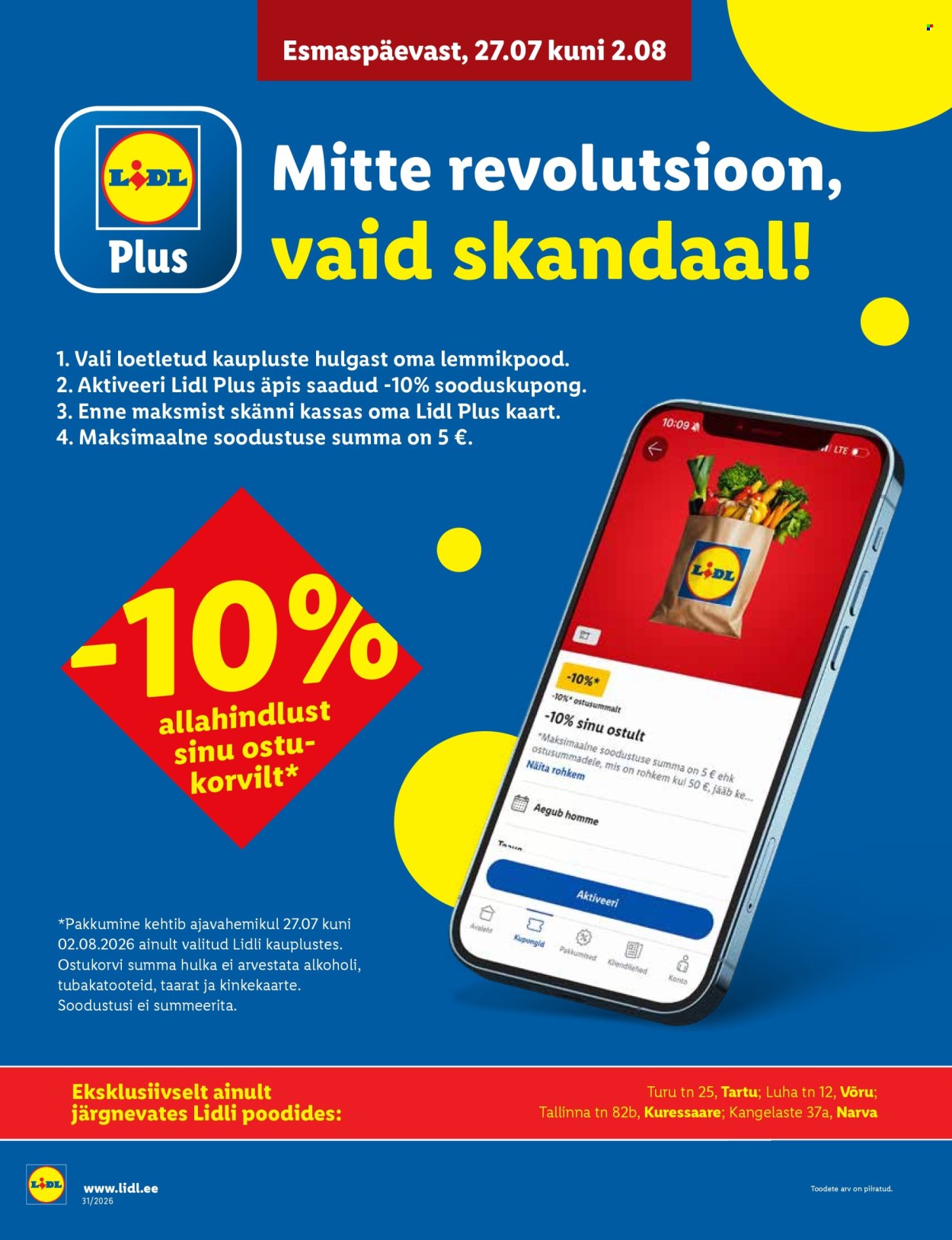 lidl - Lidl kliendileht - Allahindluste tormijooks (27.07 - 2.08.2026)