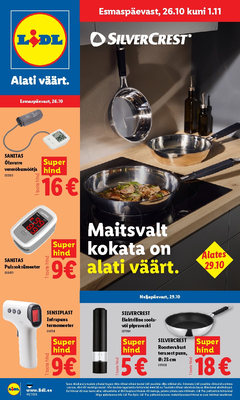 lidl - Tööstuskaupade pakkumised (2026-10-26 - 2026-11-01)