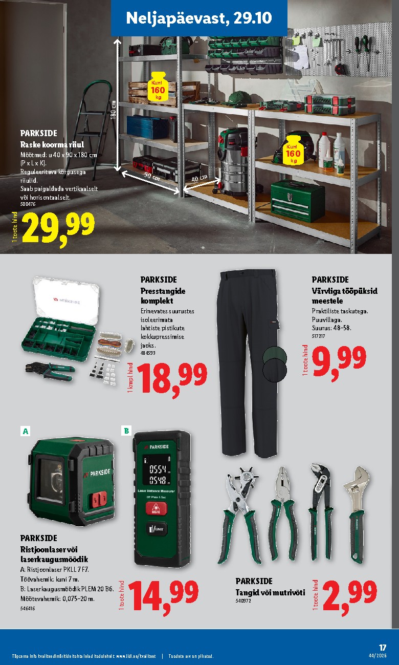 lidl - Tööstuskaupade pakkumised (2026-10-26 - 2026-11-01) - page: 17