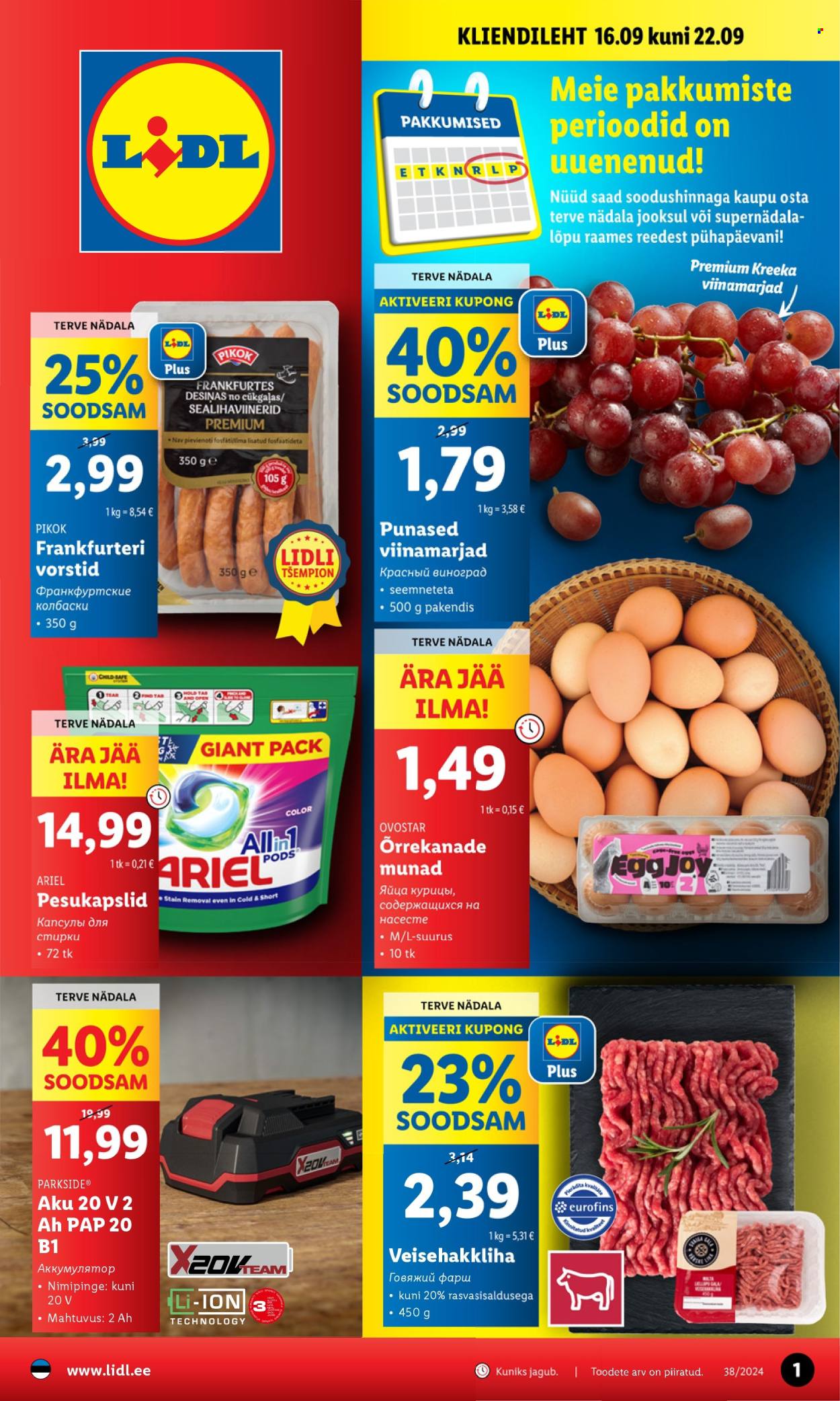 lidl - Lidl kliendileht - Kliendileht (16.09 - 22.09.2024) - page: 1