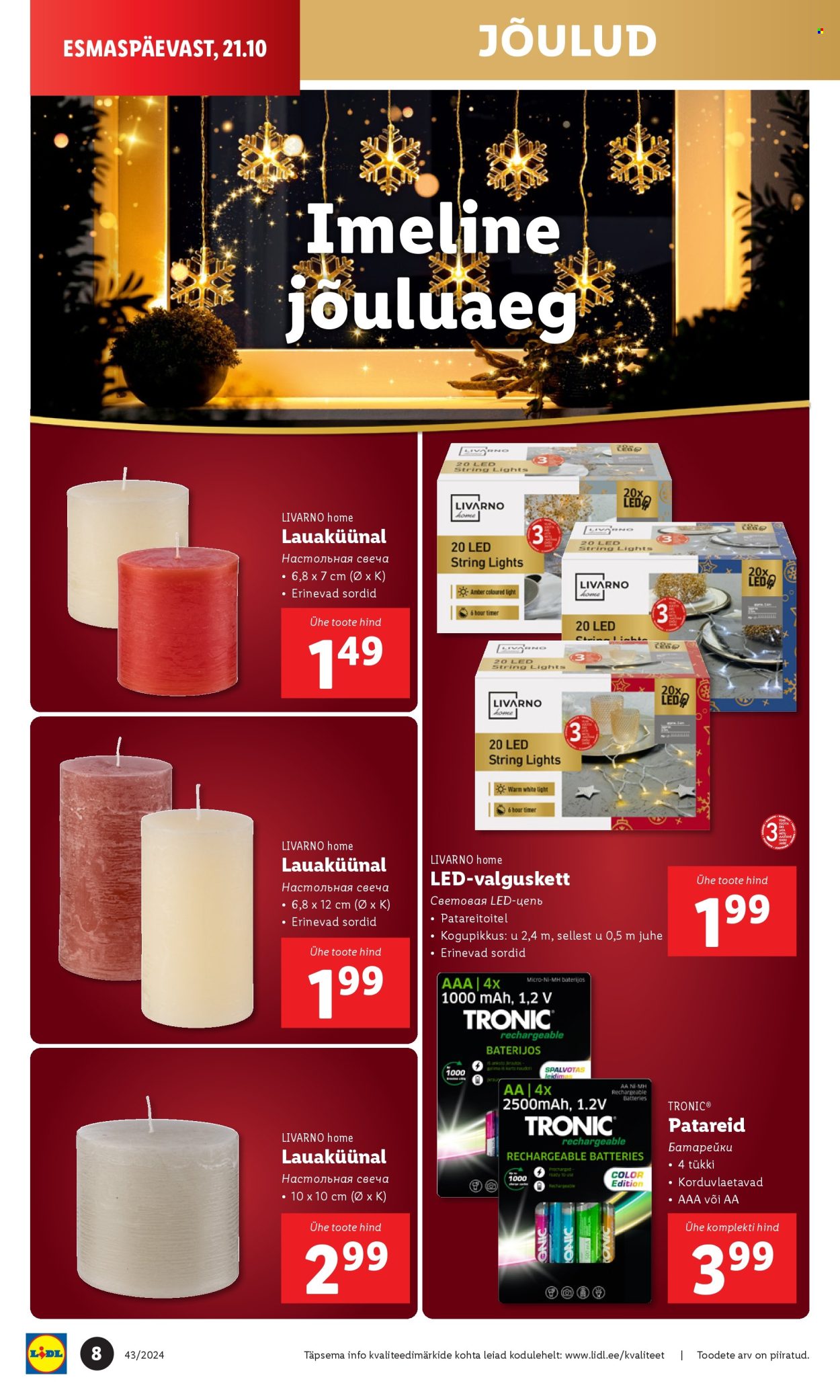 lidl - Lidl kliendileht - Tööstuskaupade pakkumised (21.10 - 27.10.2024) - page: 8