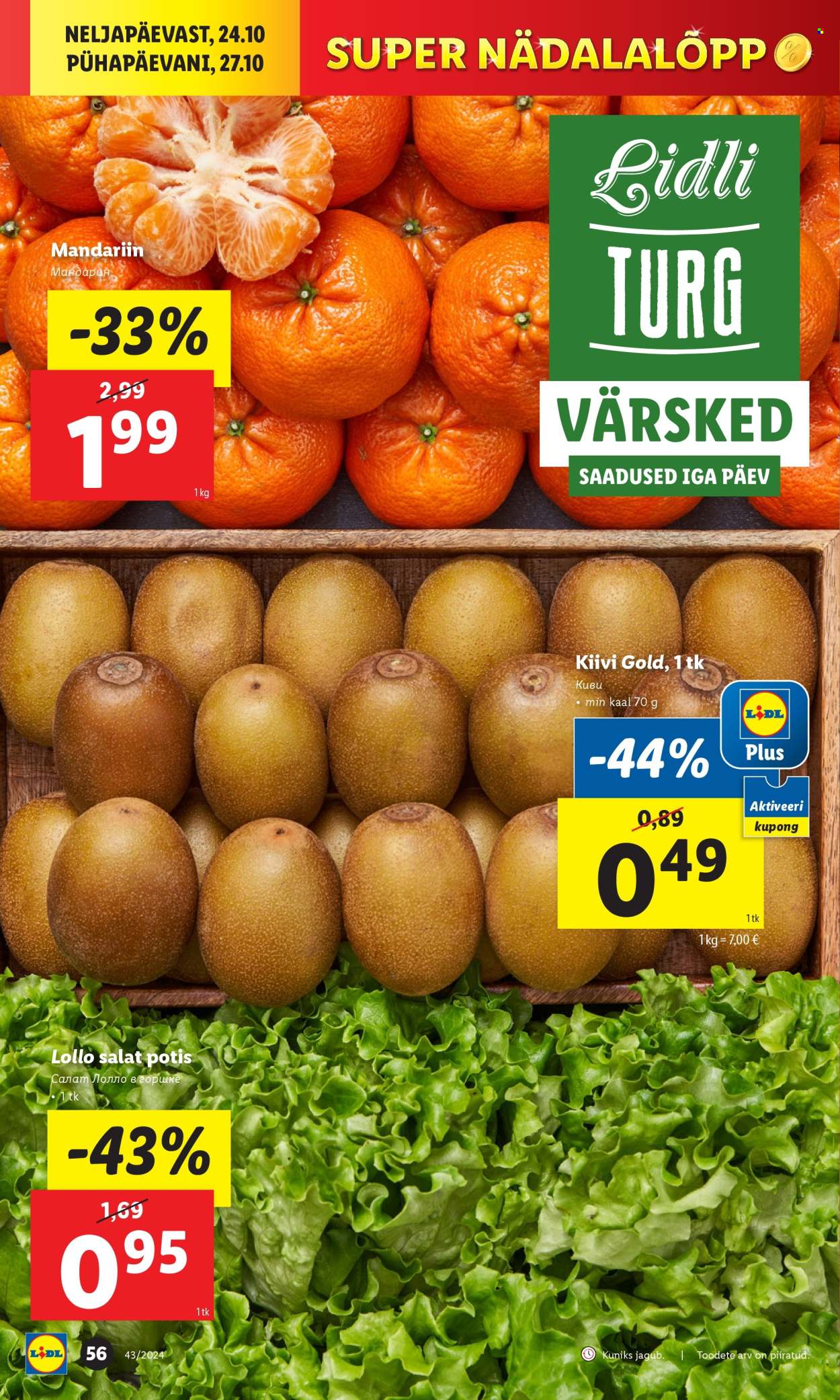 lidl - Lidl kliendileht - Kliendileht (21.10 - 27.10.2024) - page: 56