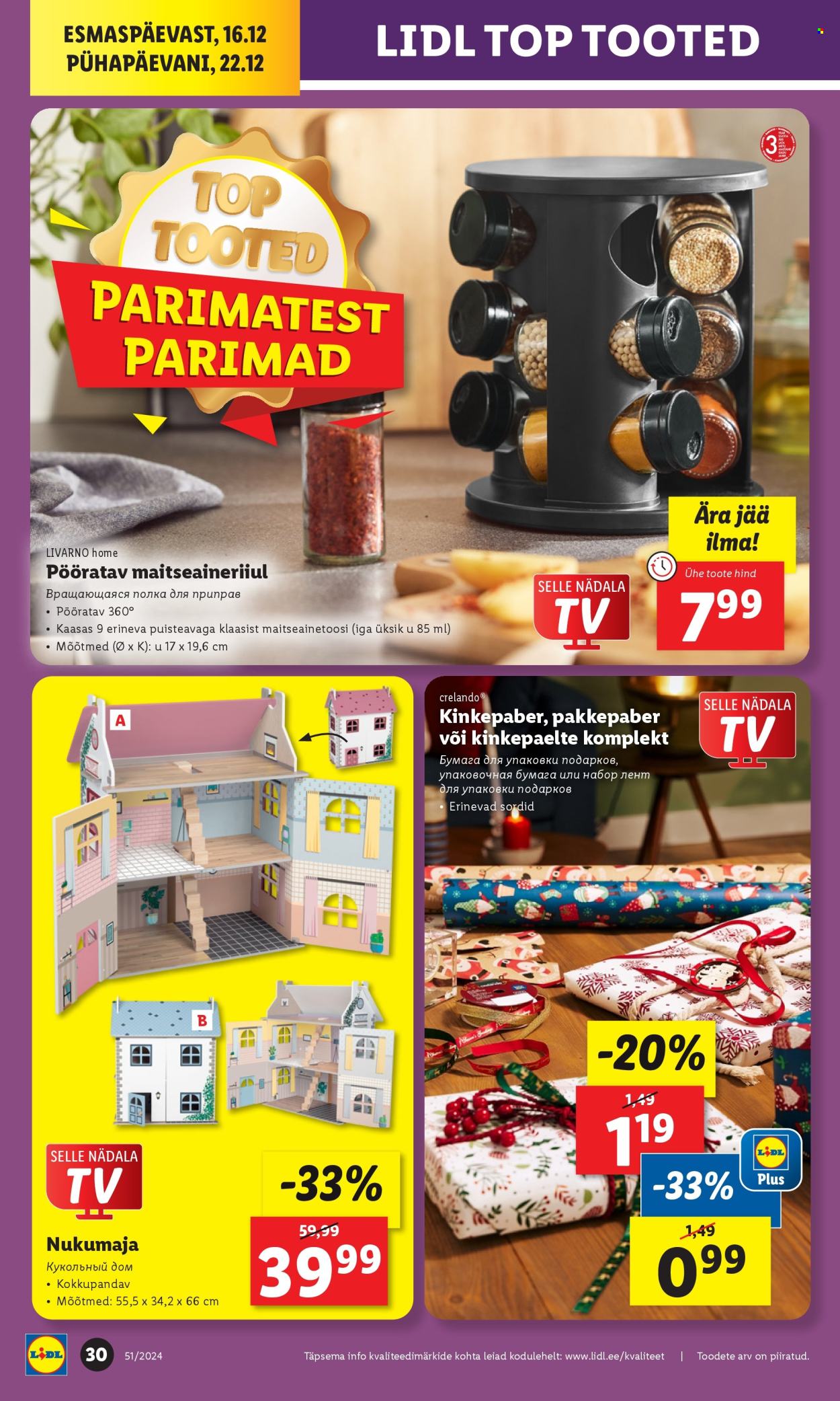 lidl - Lidl kliendileht - Kliendilehed (16.12 - 23.12.2024) - page: 30