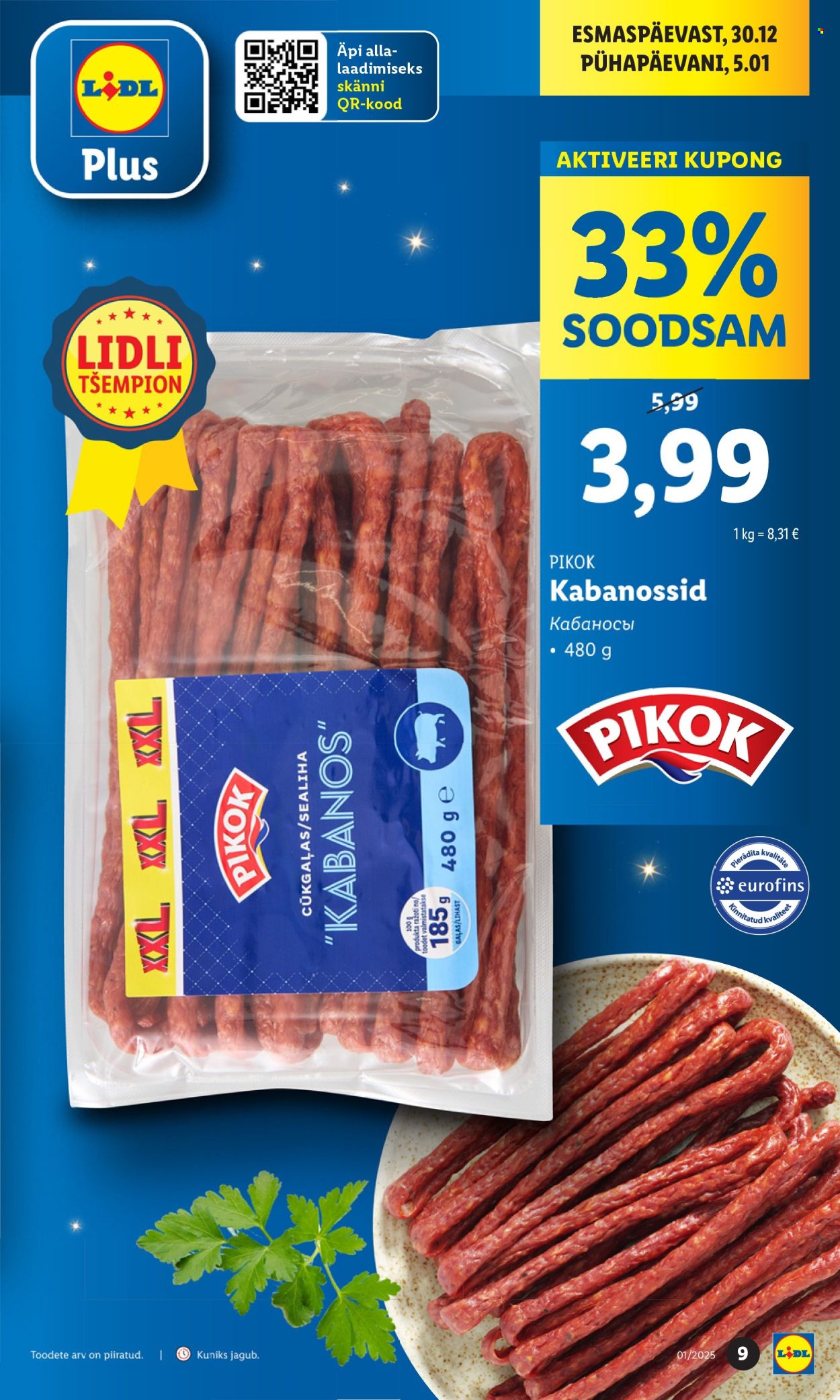 lidl - Lidl kliendileht - Kliendilehed (30.12.2024 - 5.01.2025) - page: 9