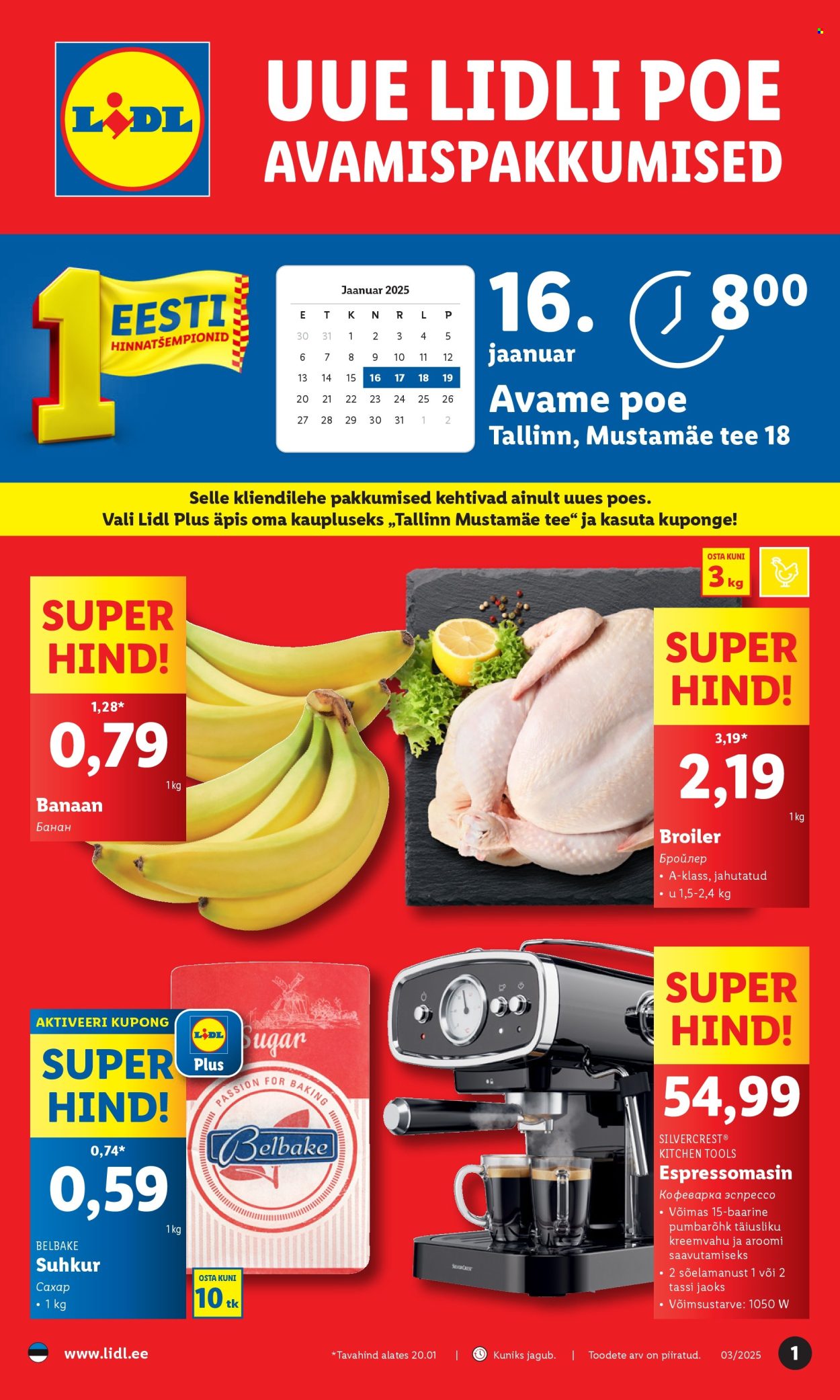 lidl - Lidl kliendileht - Tallinn,Mustamäe tee (16.01 - 19.01.2025)