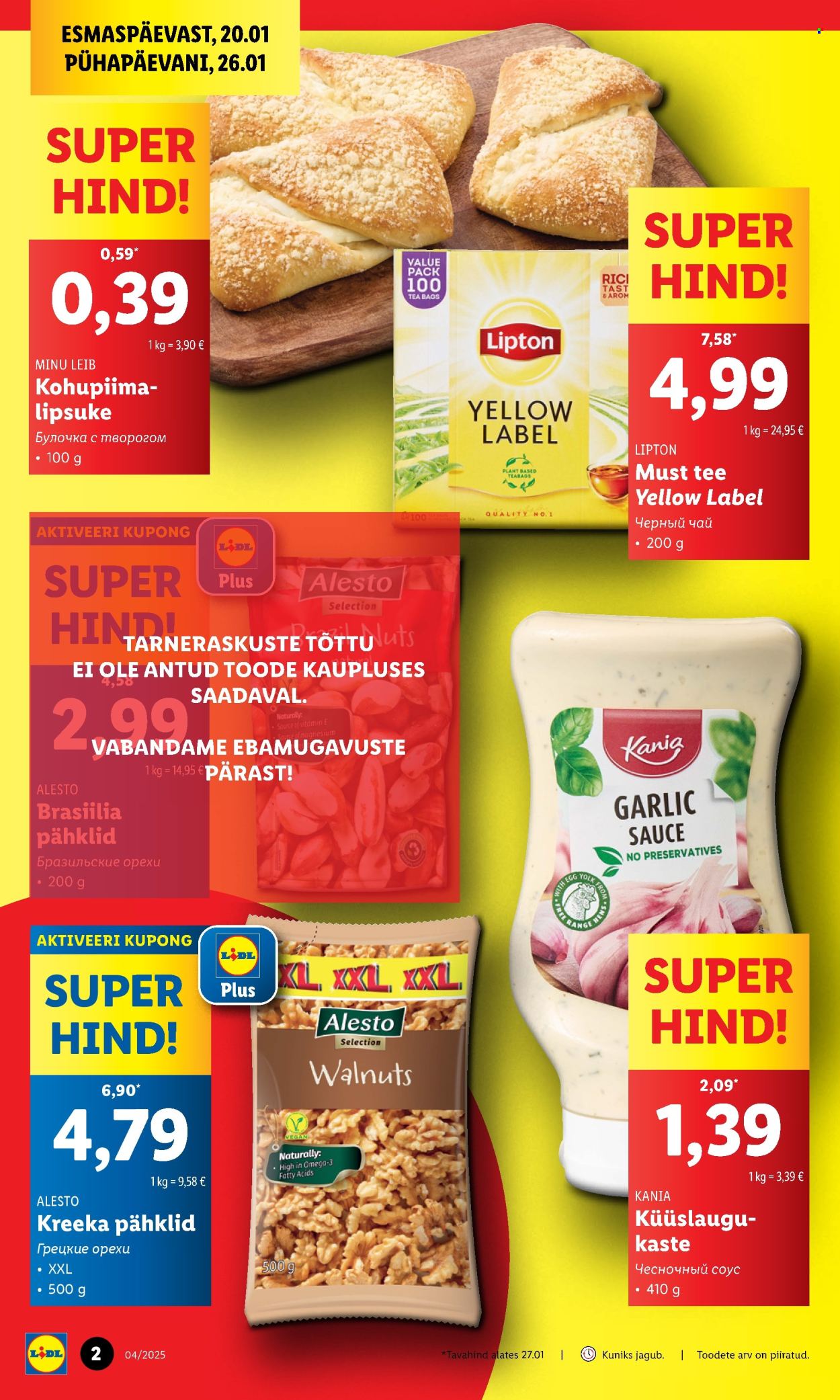 lidl - Lidl kliendileht - Tallinn,Mustamäe tee (20.01 - 26.01.2025) - page: 2