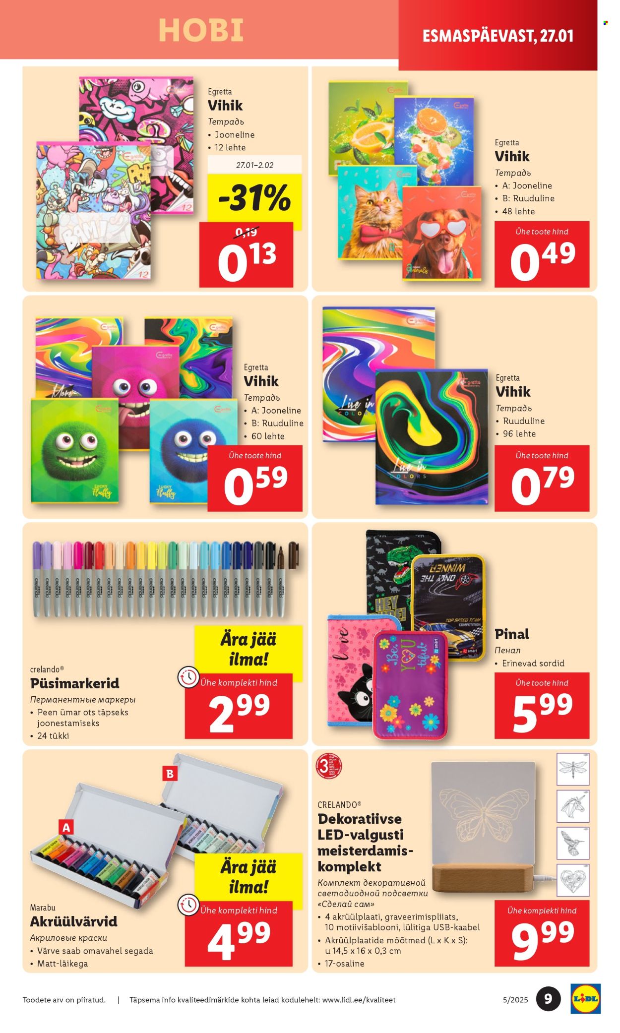 lidl - Lidl kliendileht - Tööstuskaupade pakkumised (27.01 - 2.02.2025) - page: 9