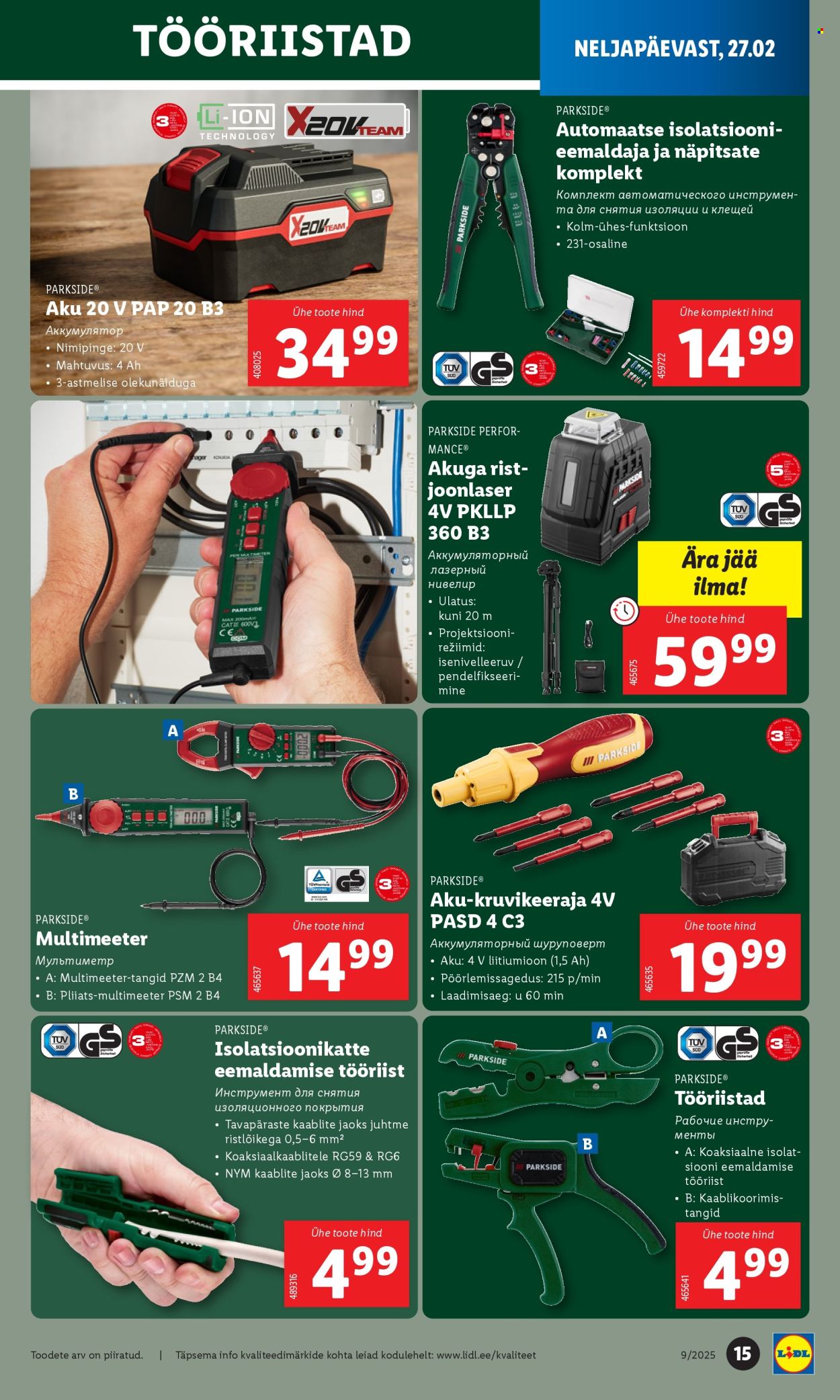 lidl - Lidl kliendileht - Tööstuskaupade pakkumised (24.02 - 2.03.2025) - page: 15