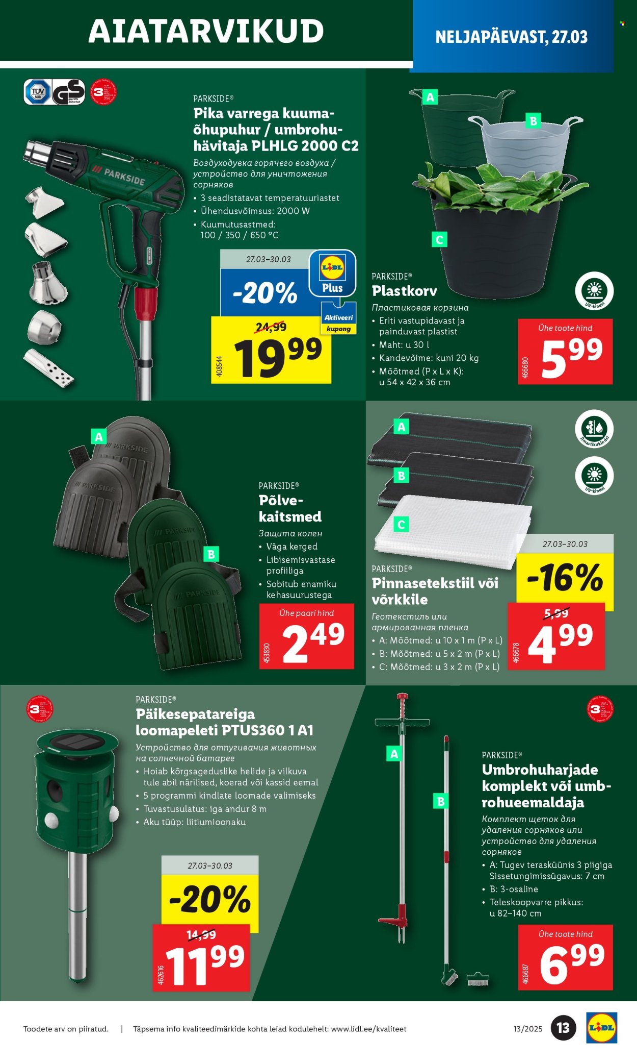 lidl - Lidl kliendileht - Tööstuskaupade pakkumised (24.03 - 30.03.2025) - page: 13