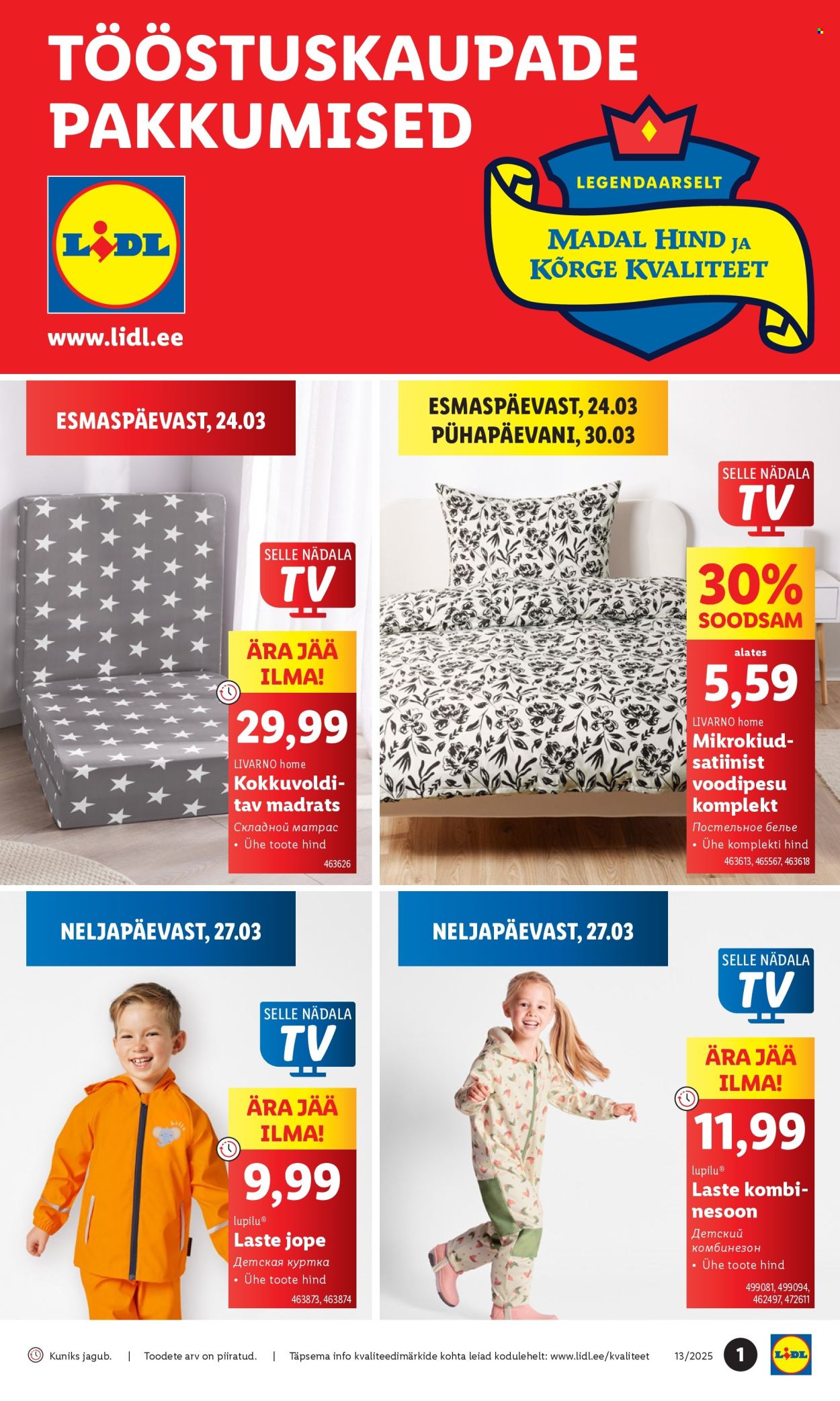 lidl - Lidl kliendileht - Tööstuskaupade pakkumised (24.03 - 30.03.2025)