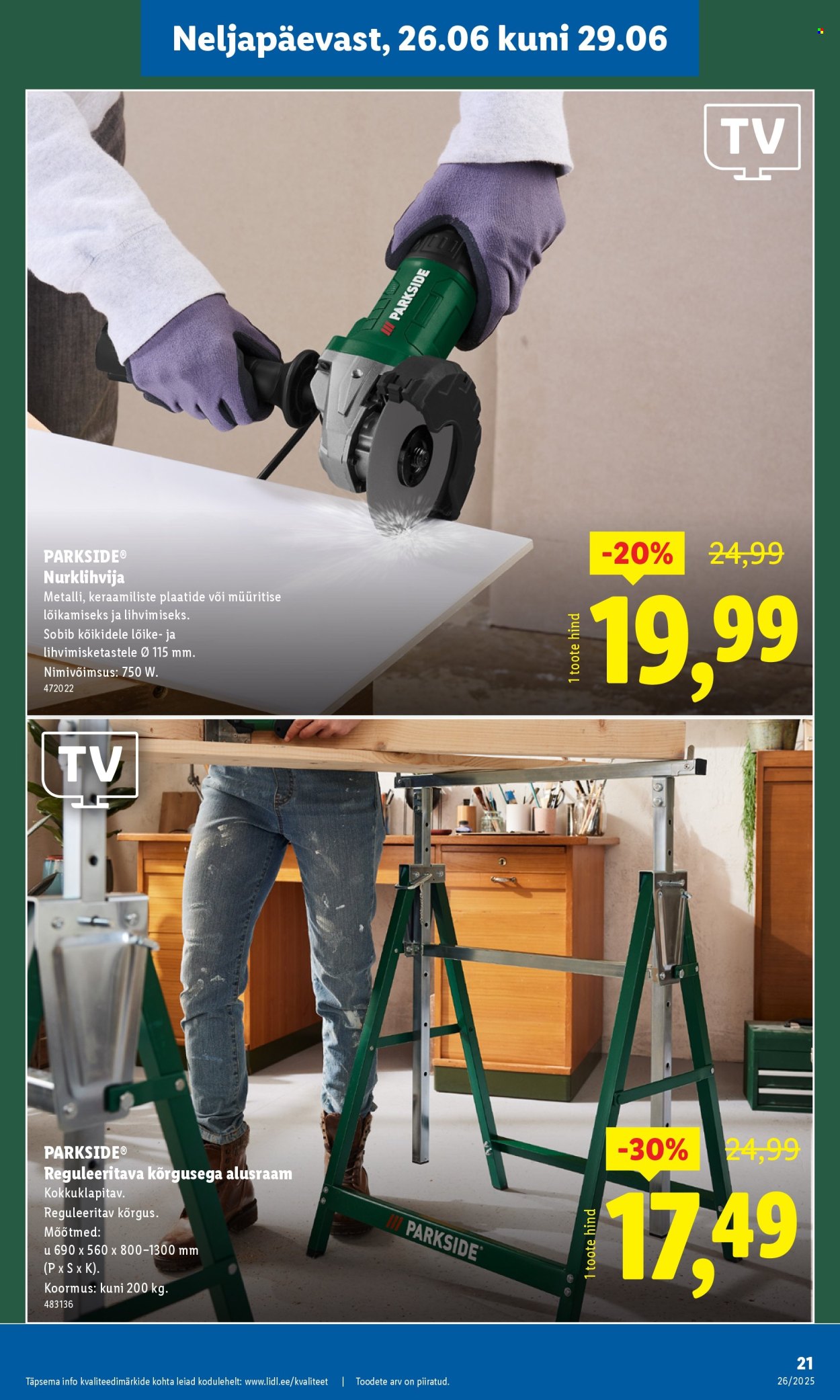 lidl - Lidl kliendileht - Tööstuskaupade pakkumised (23.06 - 29.06.2025) - page: 21