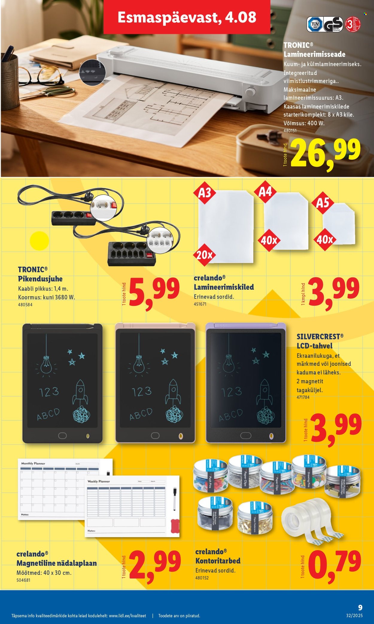 lidl - Lidl kliendileht - Tööstuskaupade pakkumised (4.08 - 10.08.2025) - page: 9