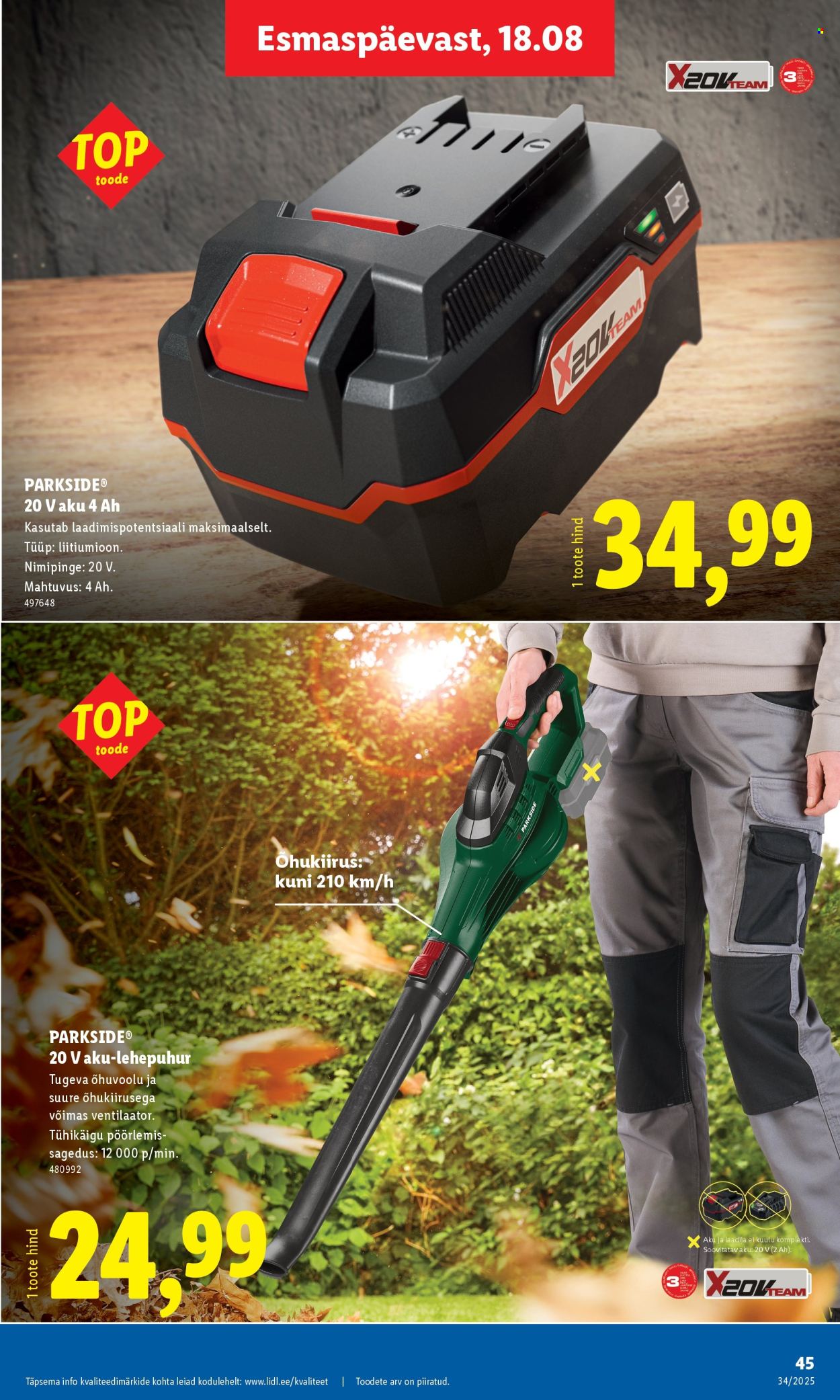 lidl - Lidl kliendileht - Nädalalõpu pakkumised (21.08 - 24.08.2025) - page: 45 lidl - Lidl kliendileht - Nädalalõpu pakkumised (21.08 - 24.08.2025) - page: 45