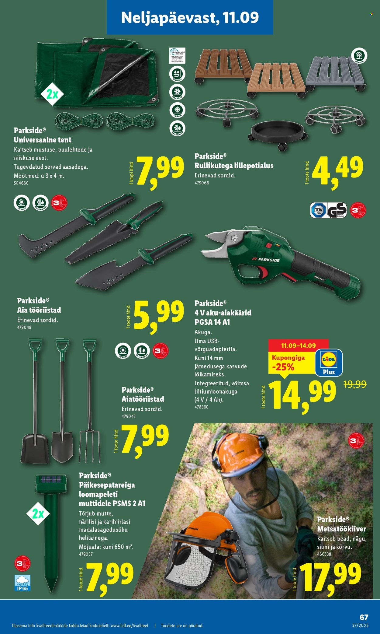 lidl - Lidl kliendileht - Nädalalõpu pakkumised (11.09 - 14.09.2025) - page: 67