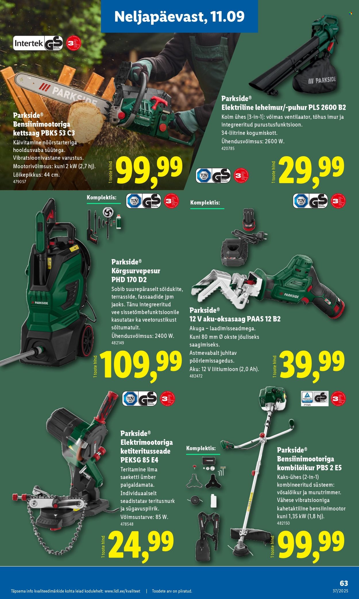 lidl - Lidl kliendileht - Nädalalõpu pakkumised (11.09 - 14.09.2025) - page: 63