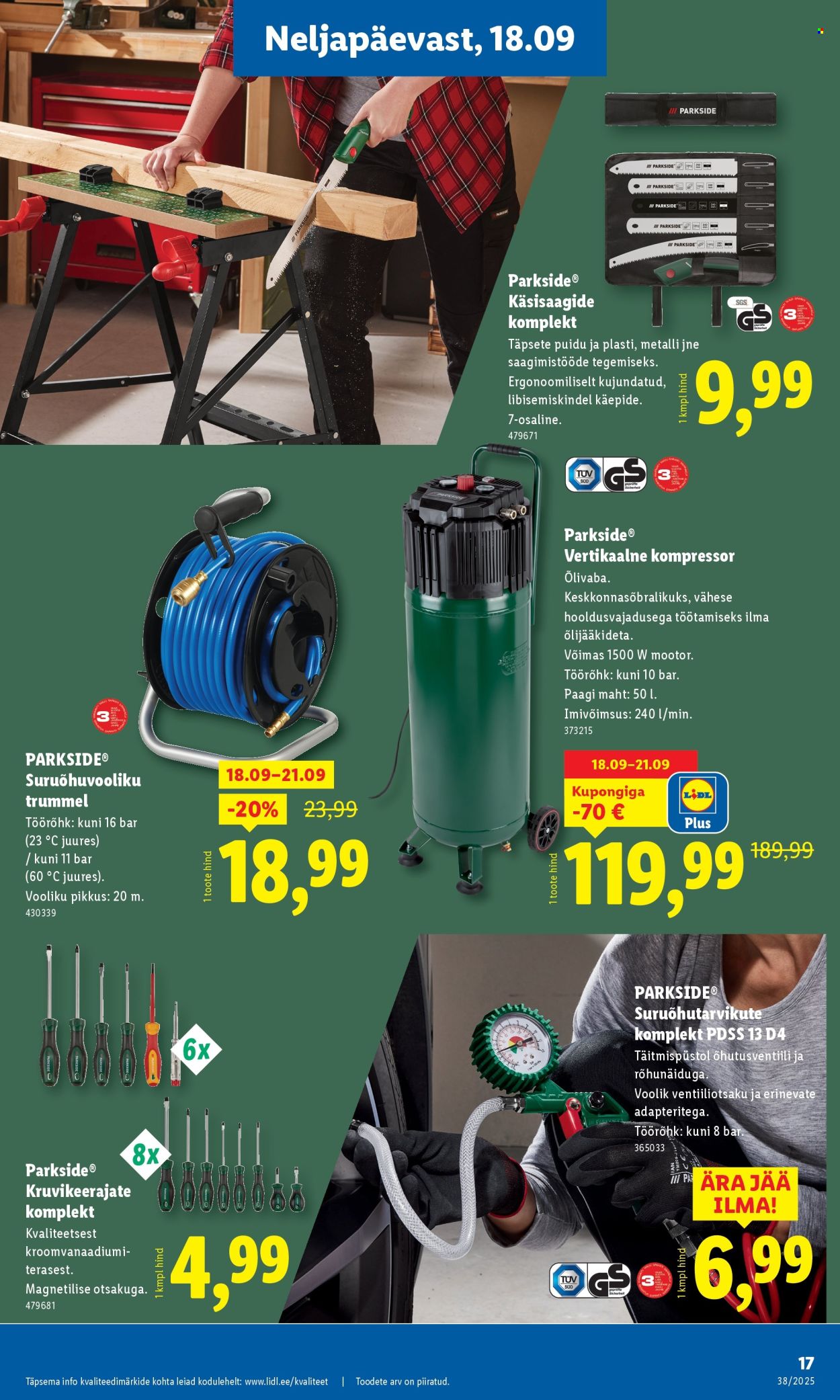 lidl - Lidl kliendileht - Tööstuskaupade pakkumised (15.09 - 21.09.2025) - page: 17