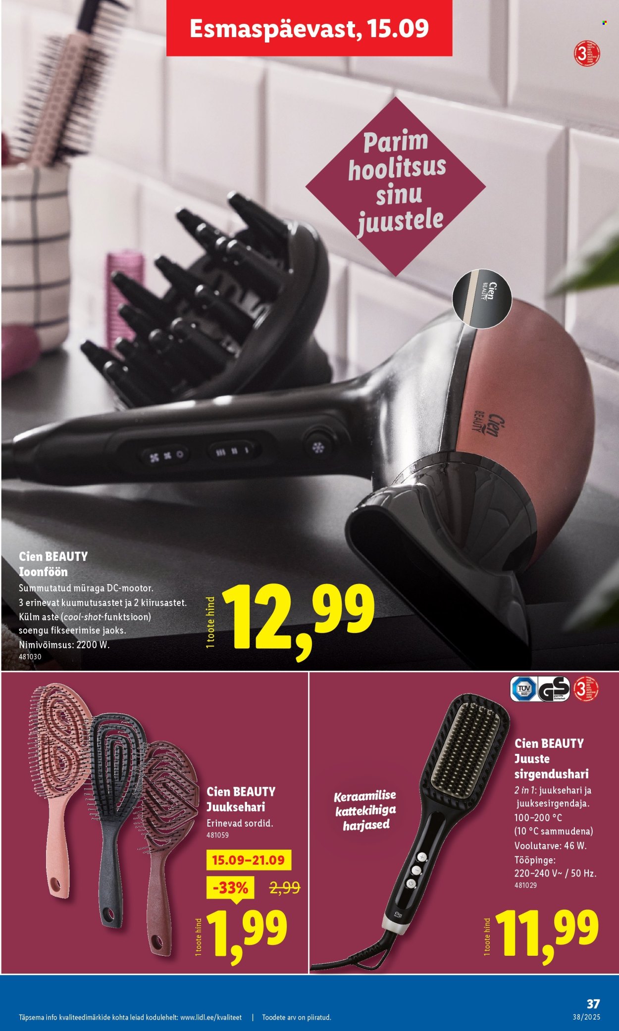 lidl - Lidl kliendileht - Kliendileht (15.09 - 21.09.2025) - page: 37
